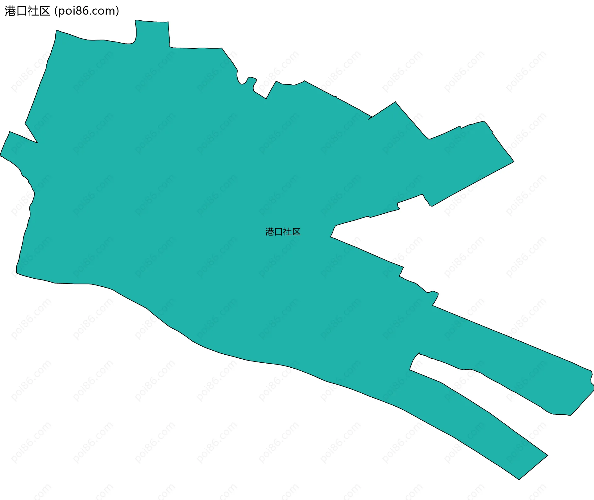 港口社区边界地图