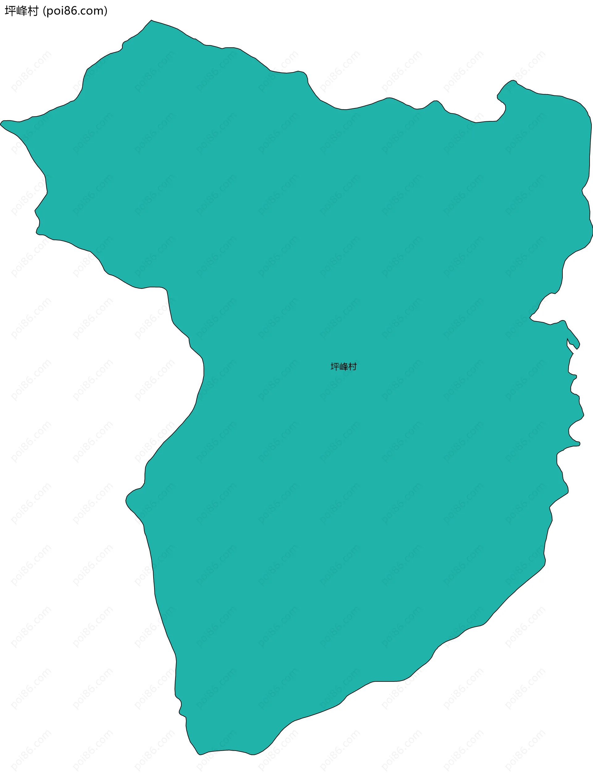 坪峰村边界地图