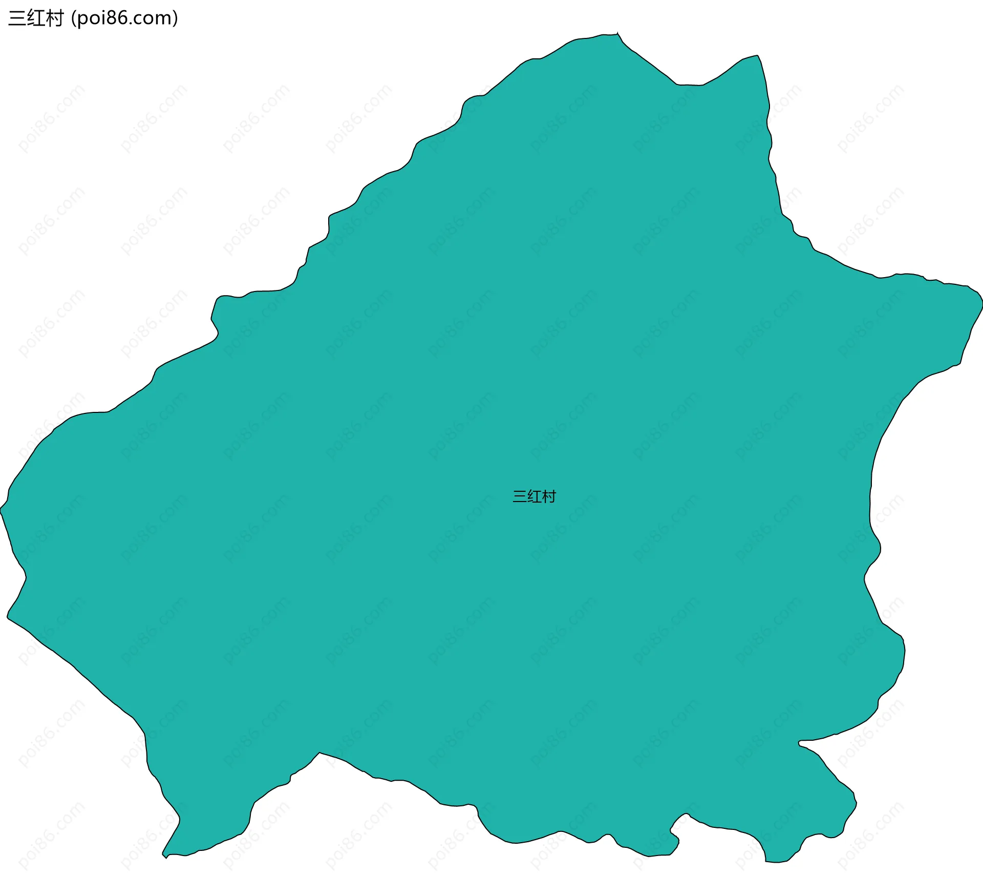 三红村边界地图