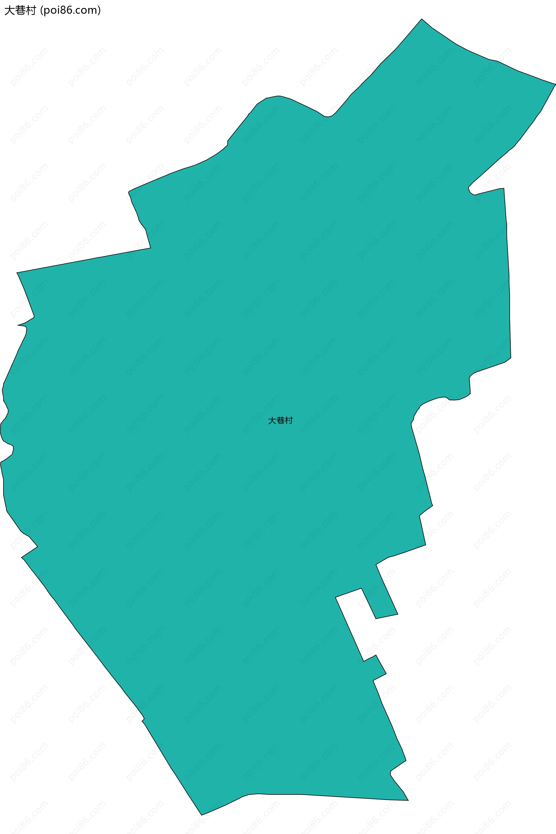 大巷村边界地图