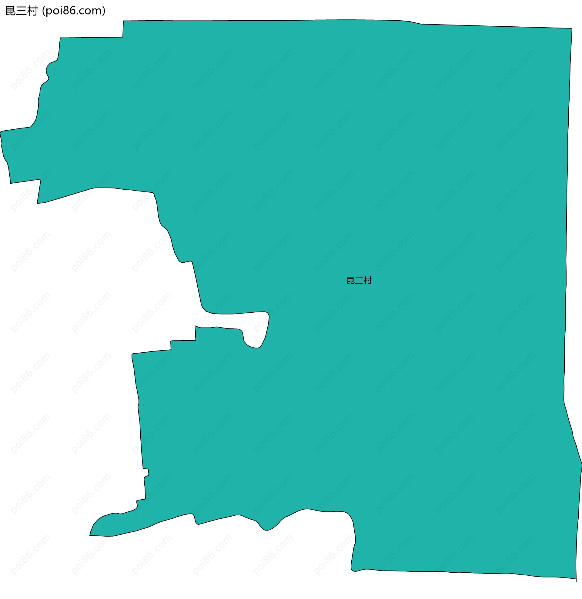 昆三村边界地图