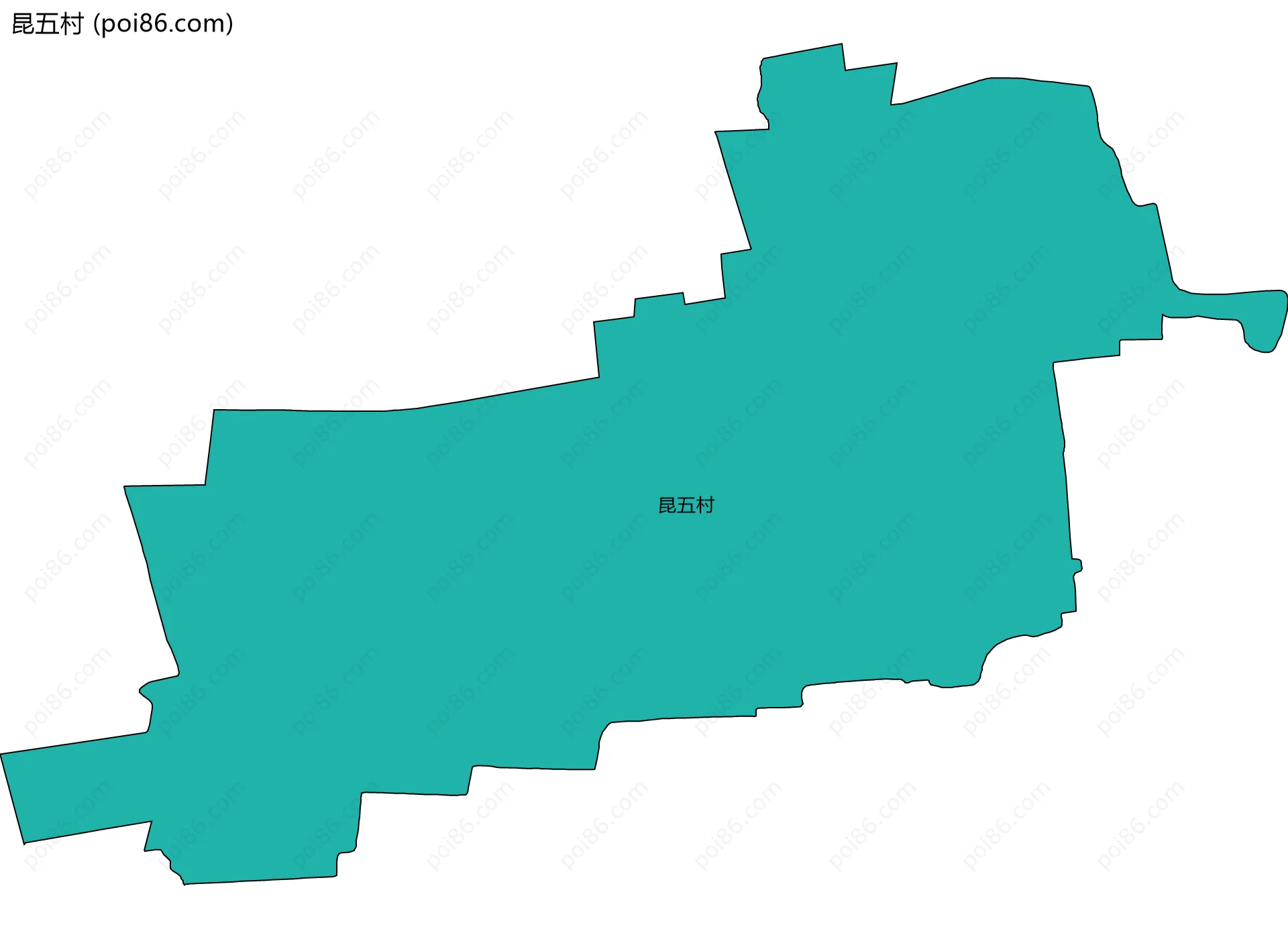 昆五村边界地图