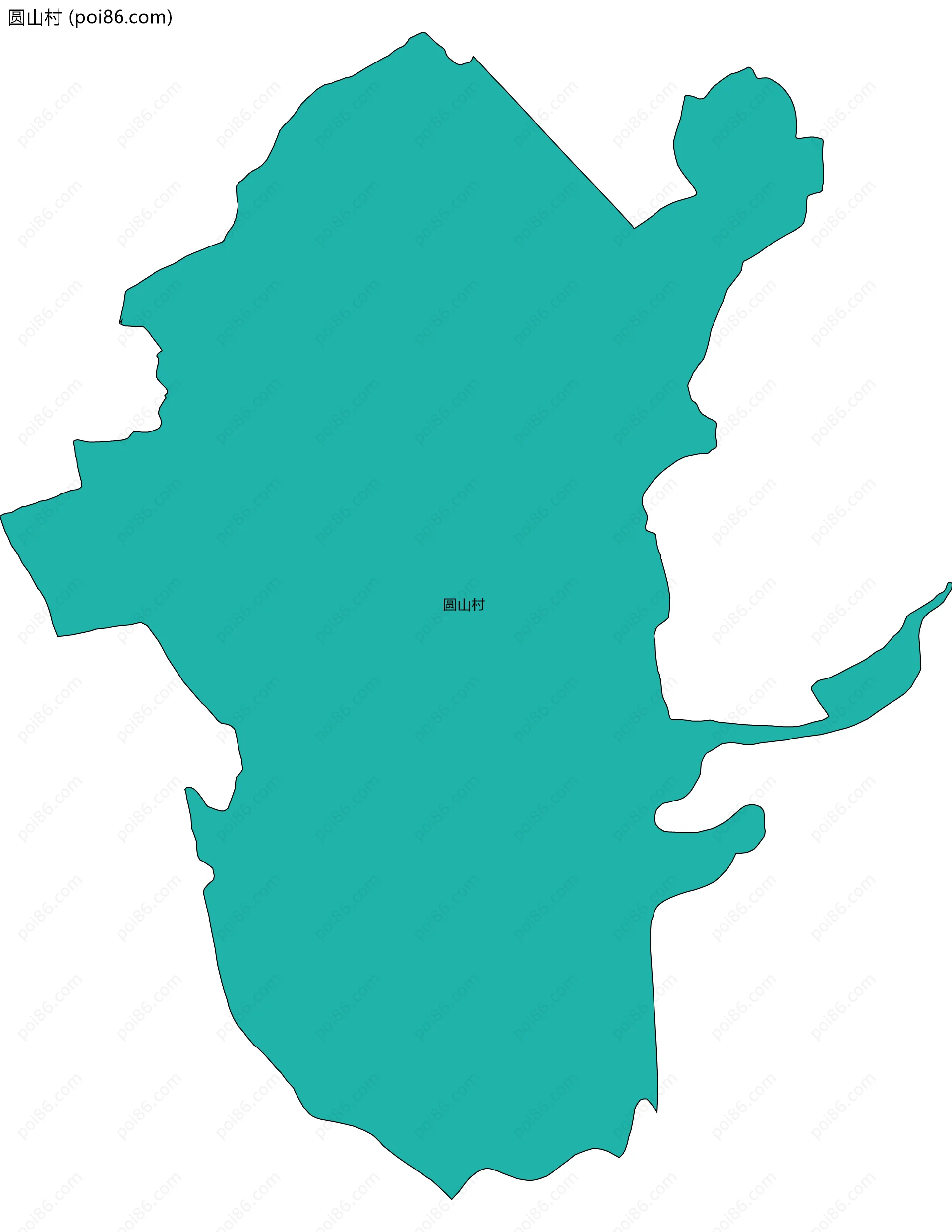 圆山村边界地图