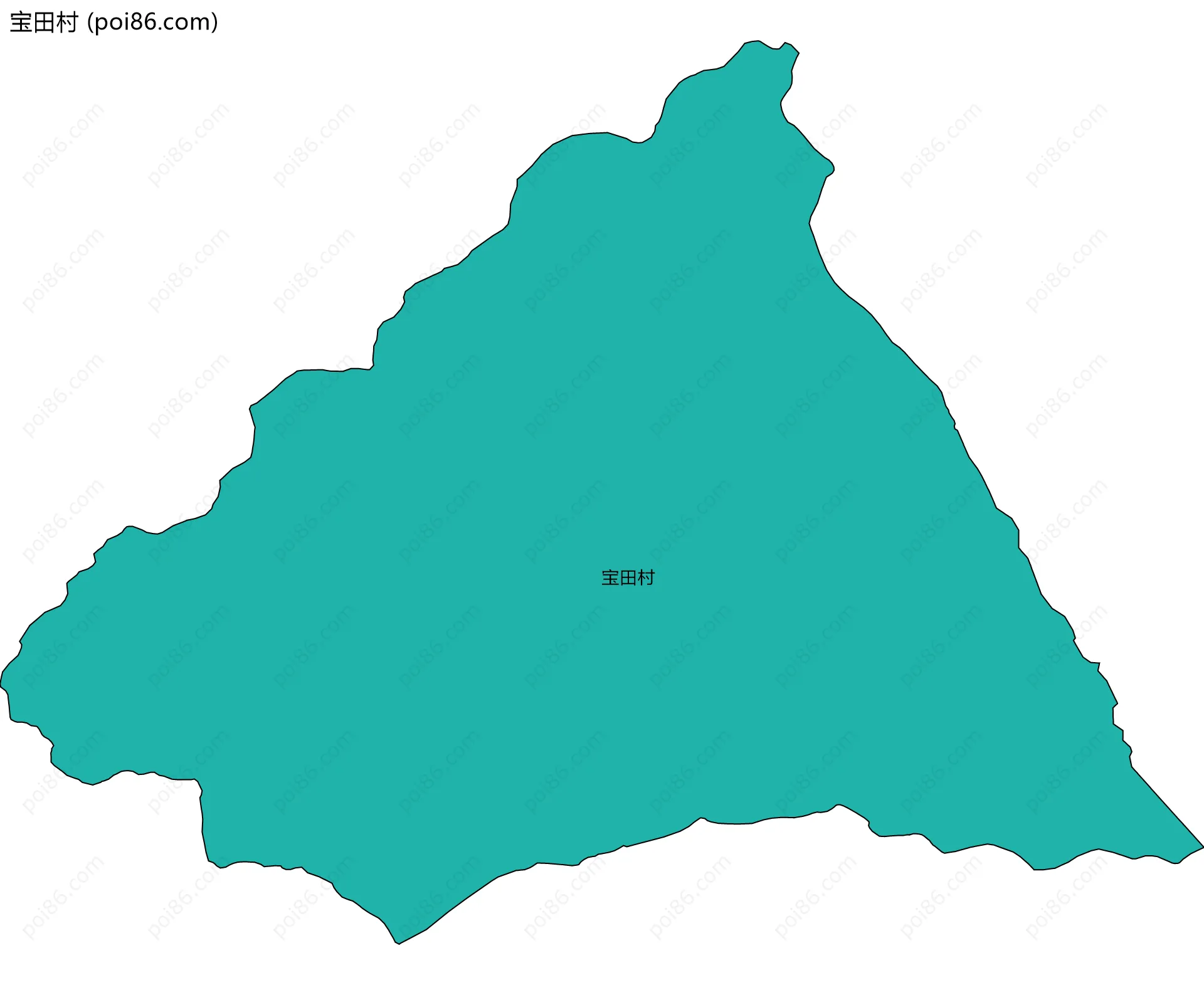宝田村边界地图