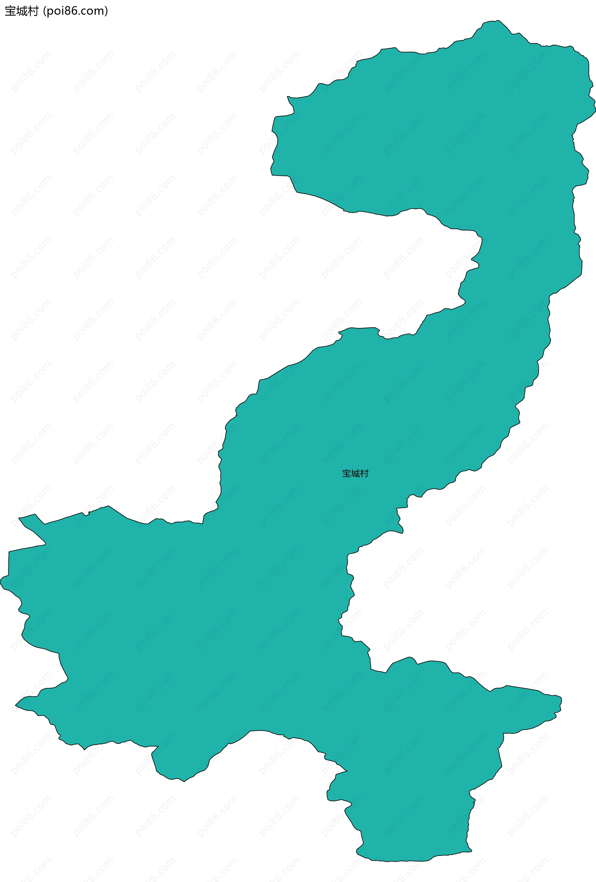 宝城村边界地图
