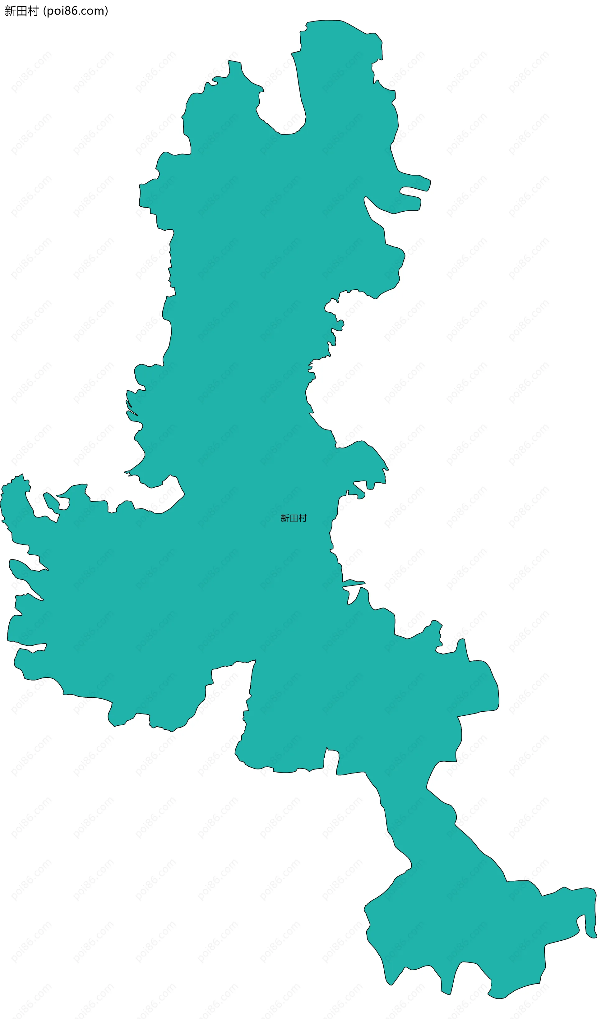 新田村边界地图