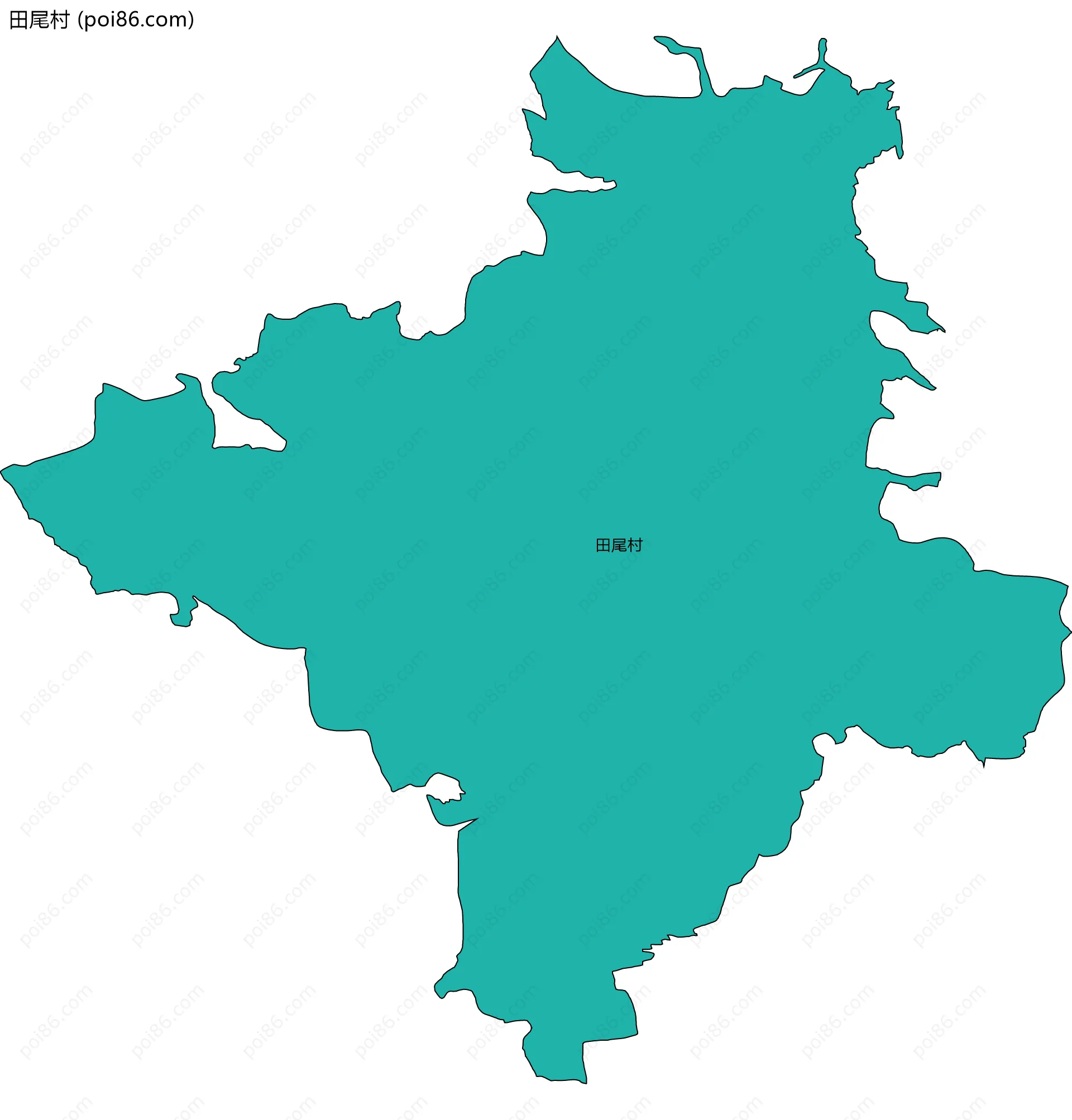 田尾村边界地图