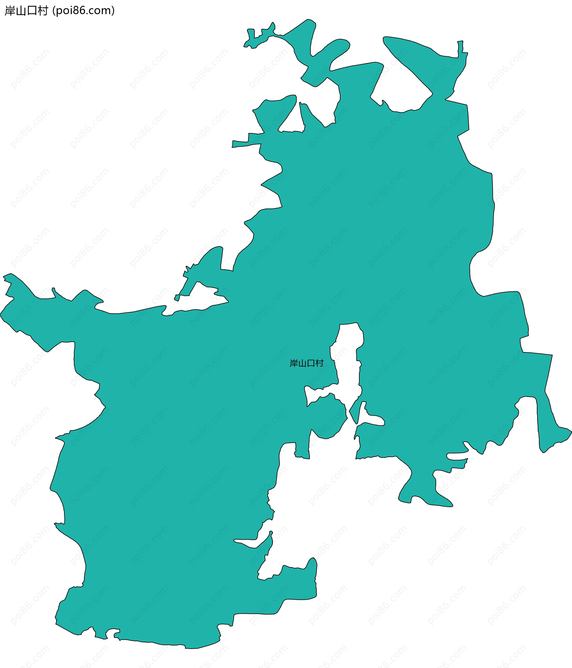 岸山口村边界地图