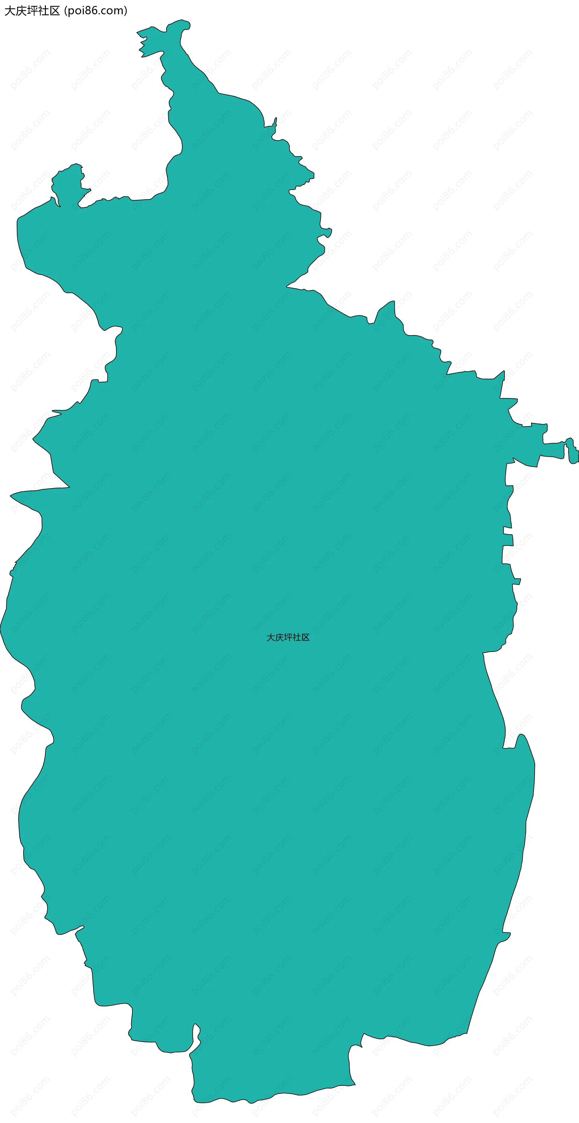 大庆坪社区边界地图