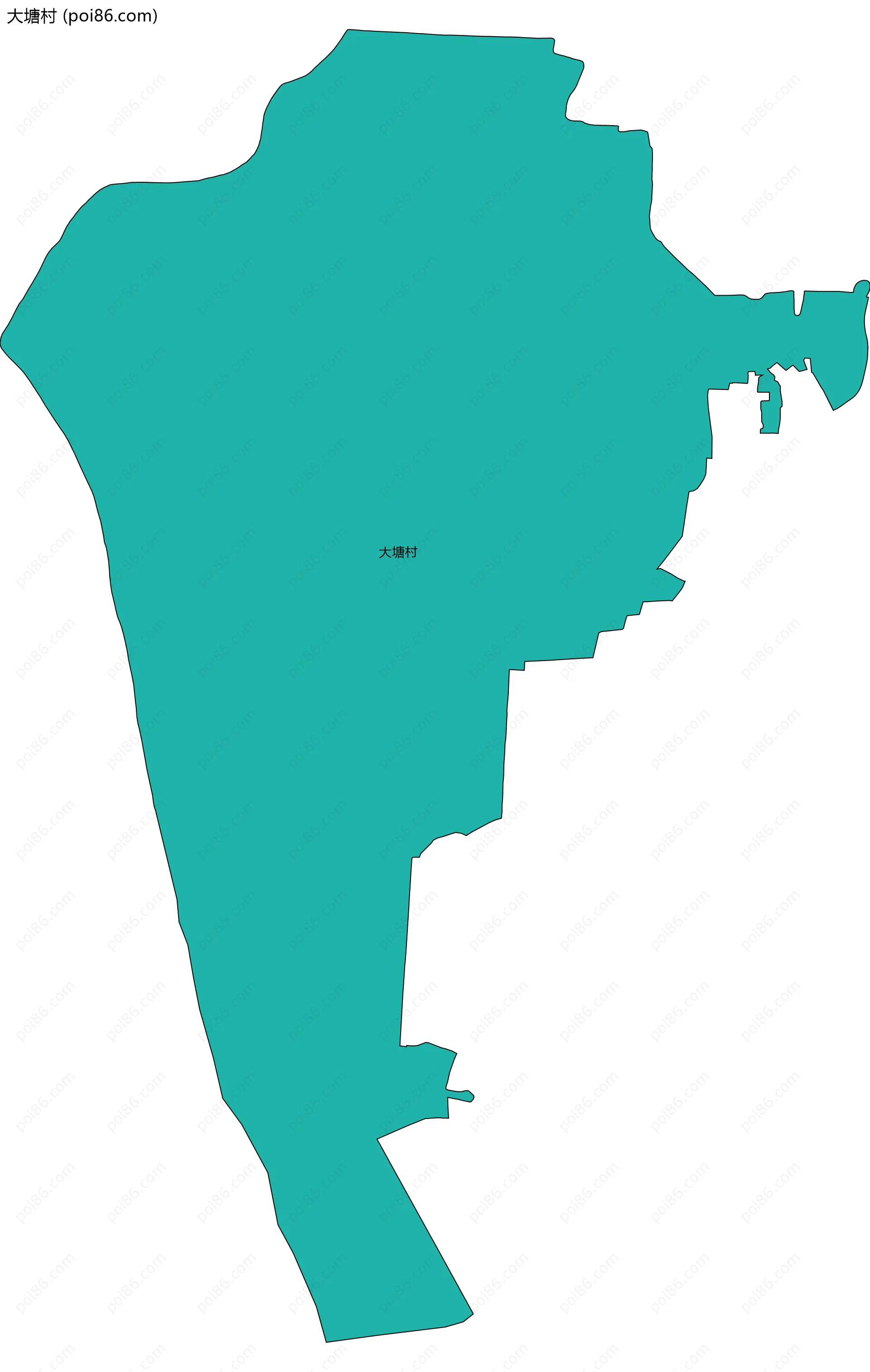 大塘村边界地图