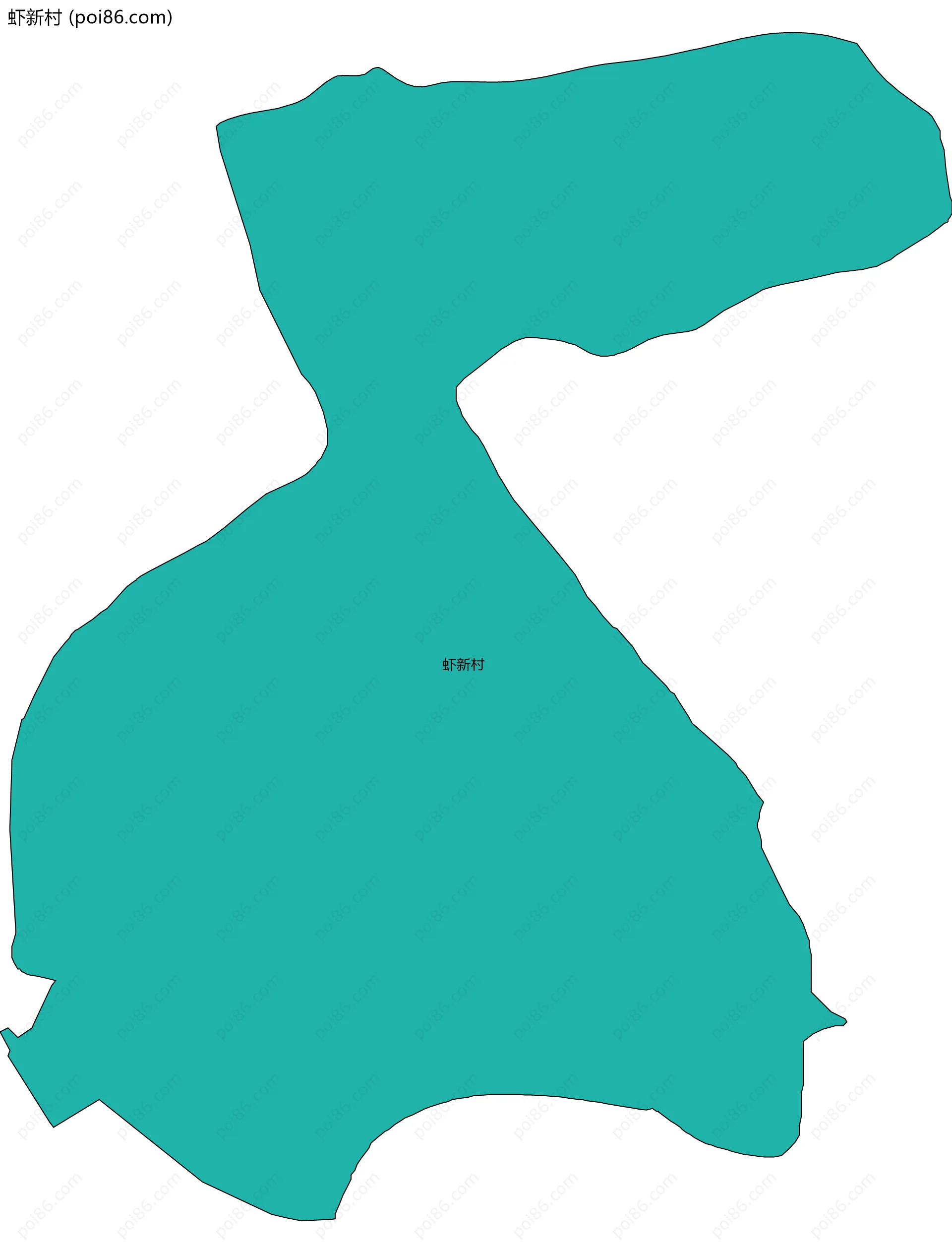 虾新村边界地图