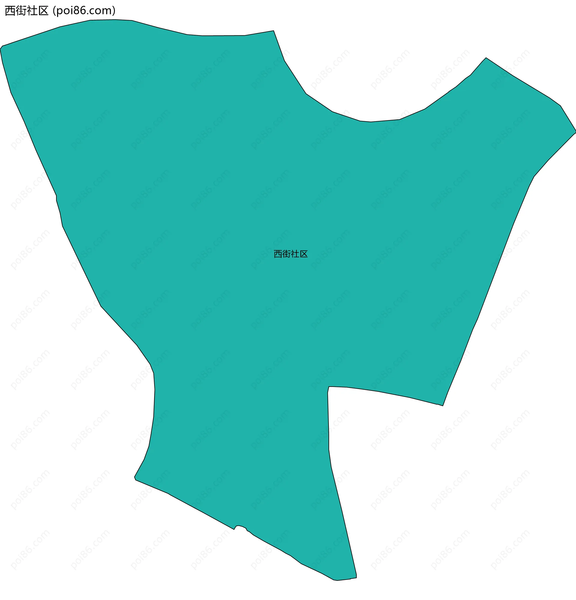 西街社区边界地图