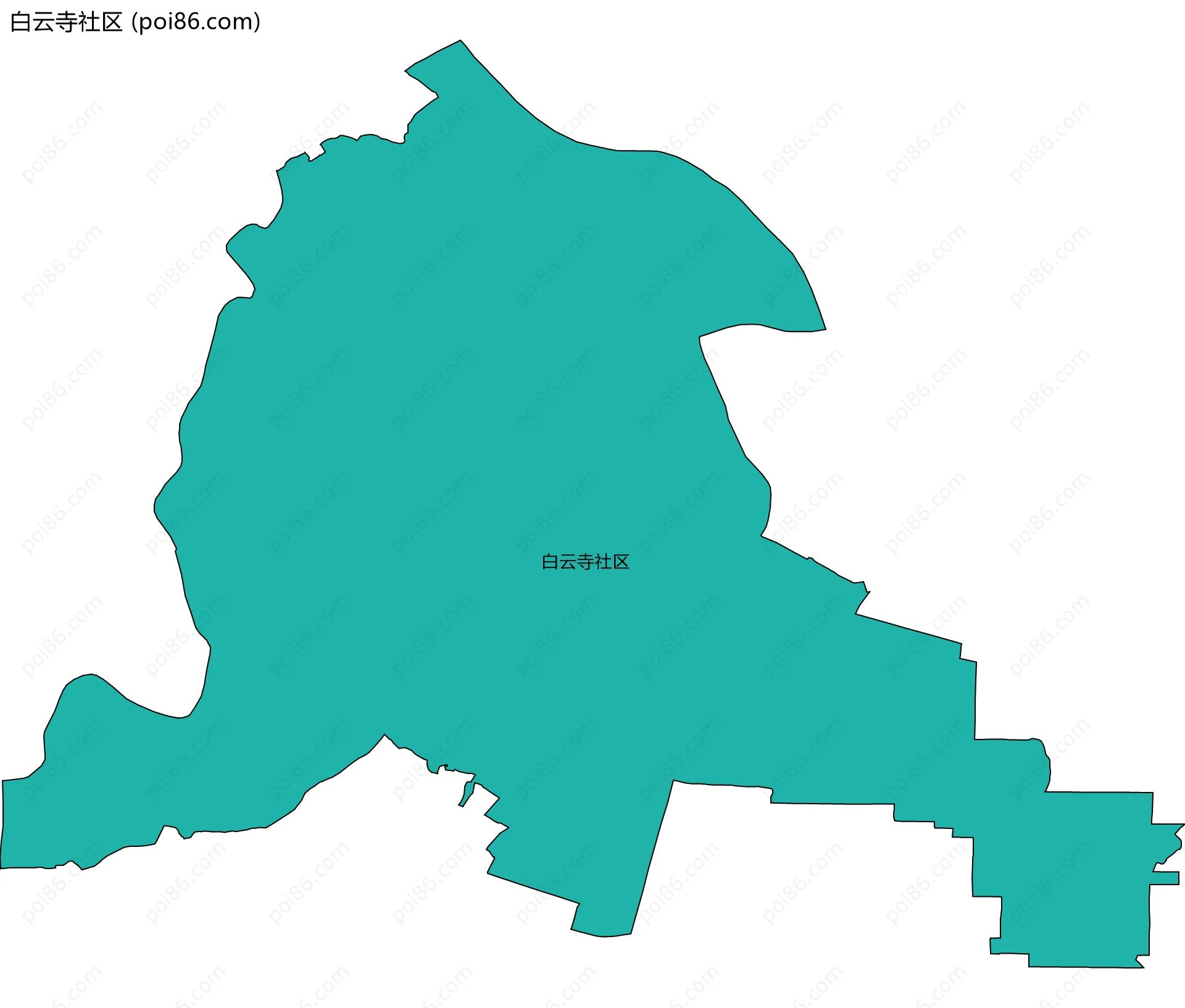 白云寺社区边界地图