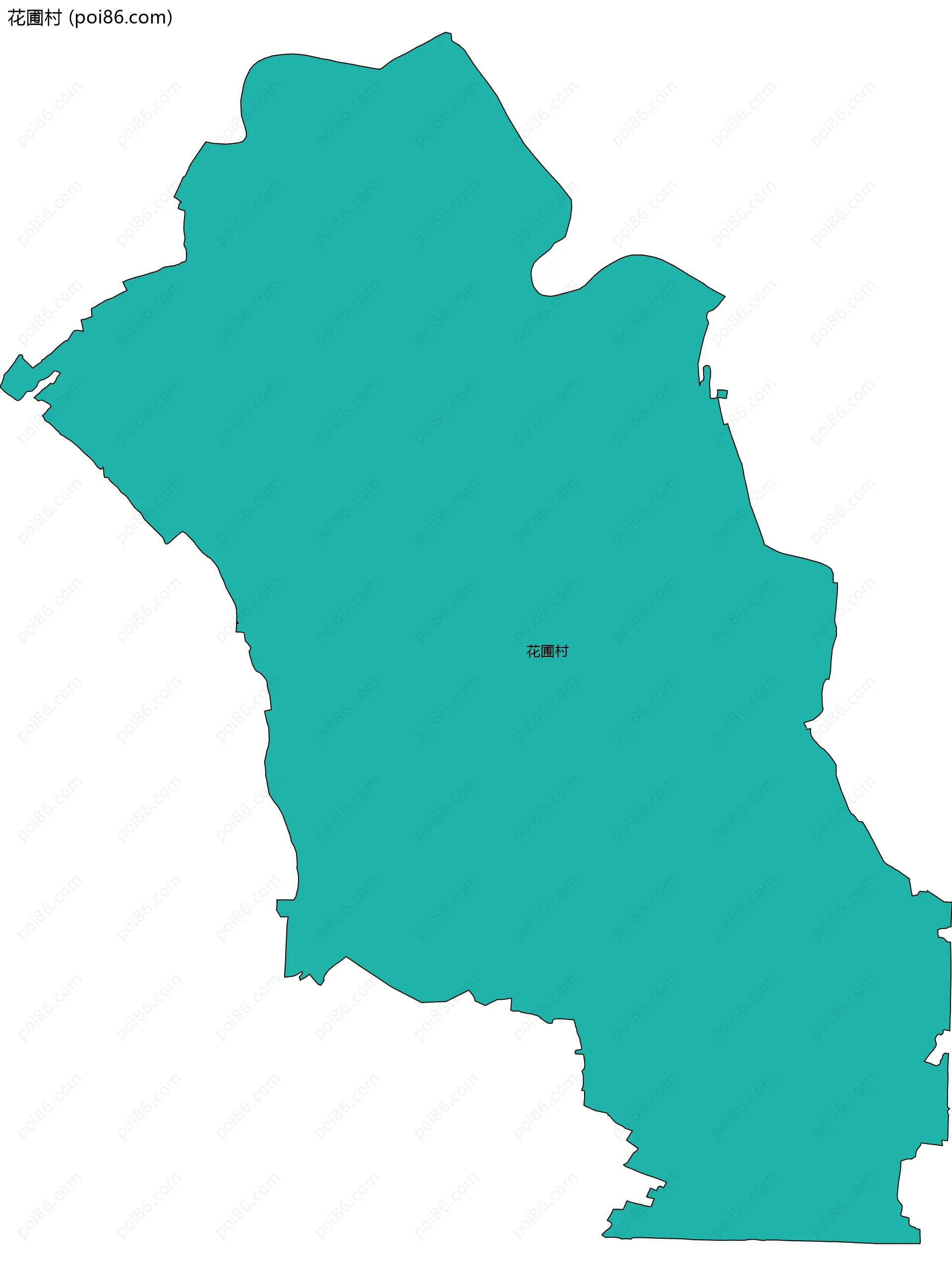 花圃村边界地图
