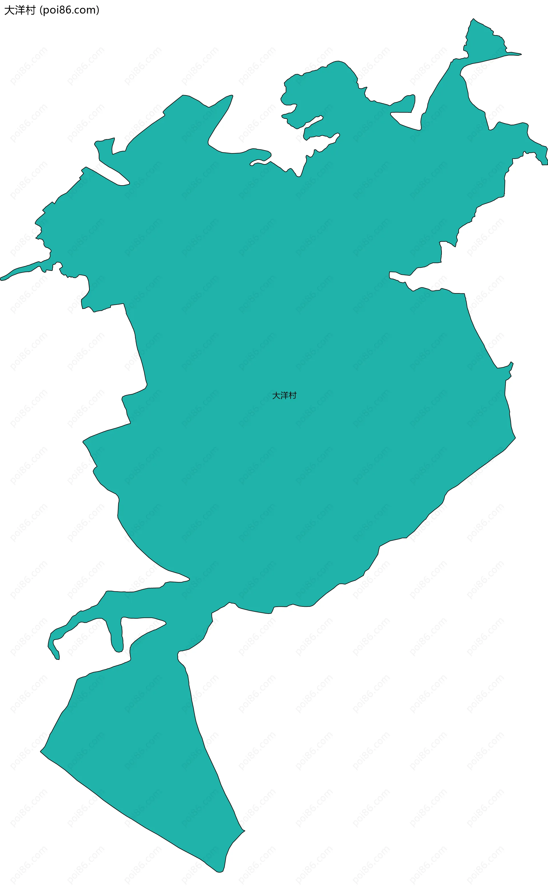 大洋村边界地图