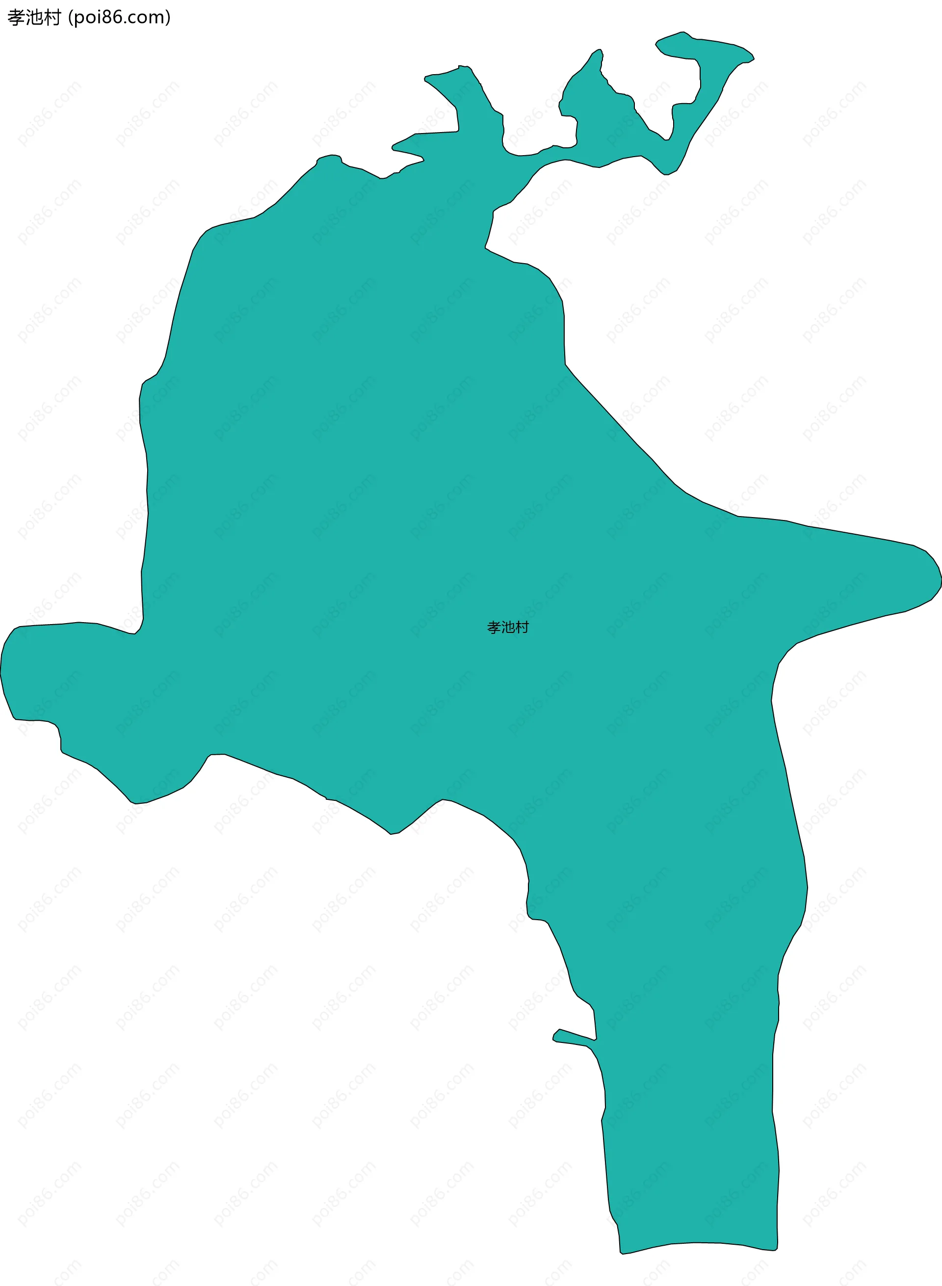 孝池村边界地图