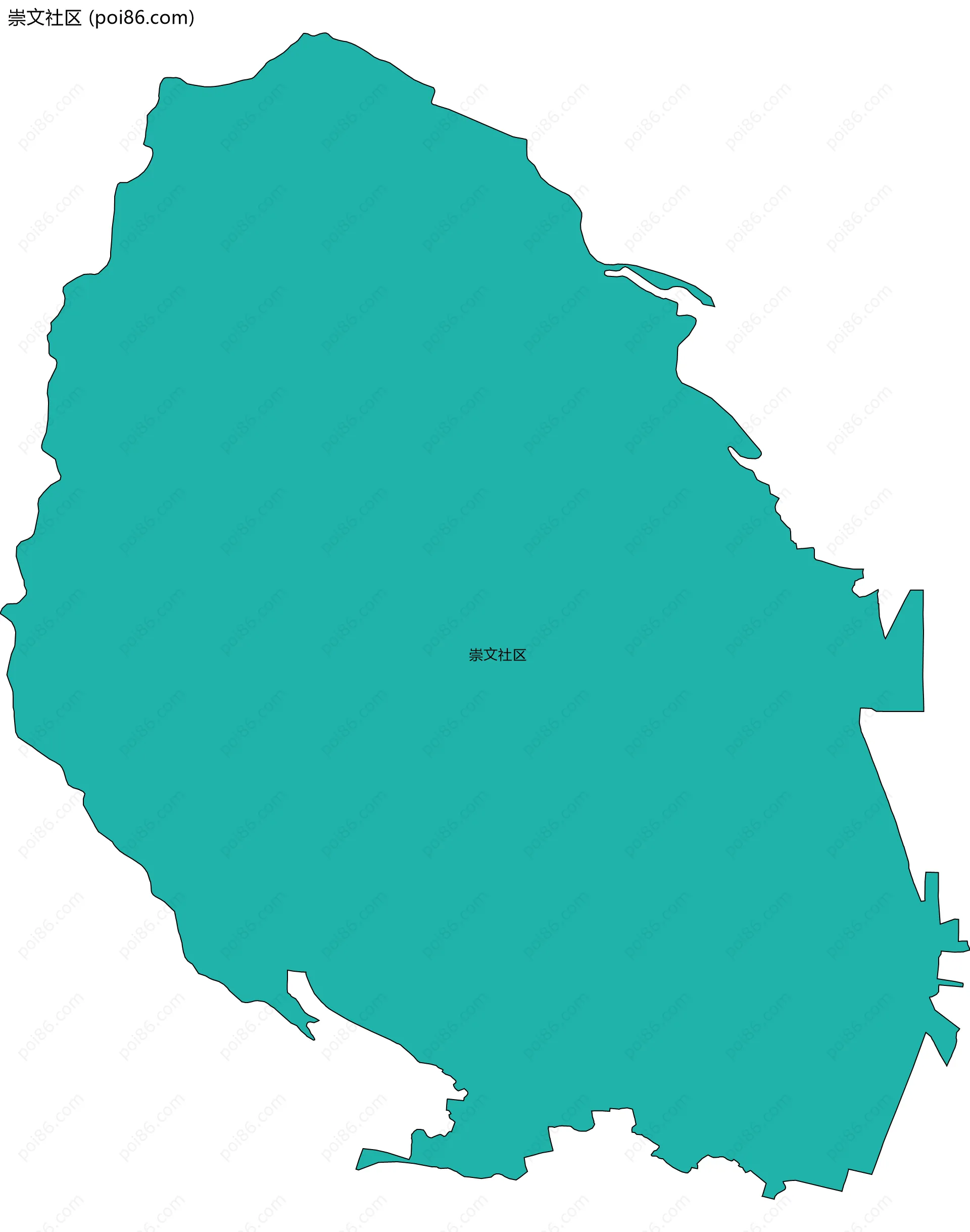 崇文社区边界地图