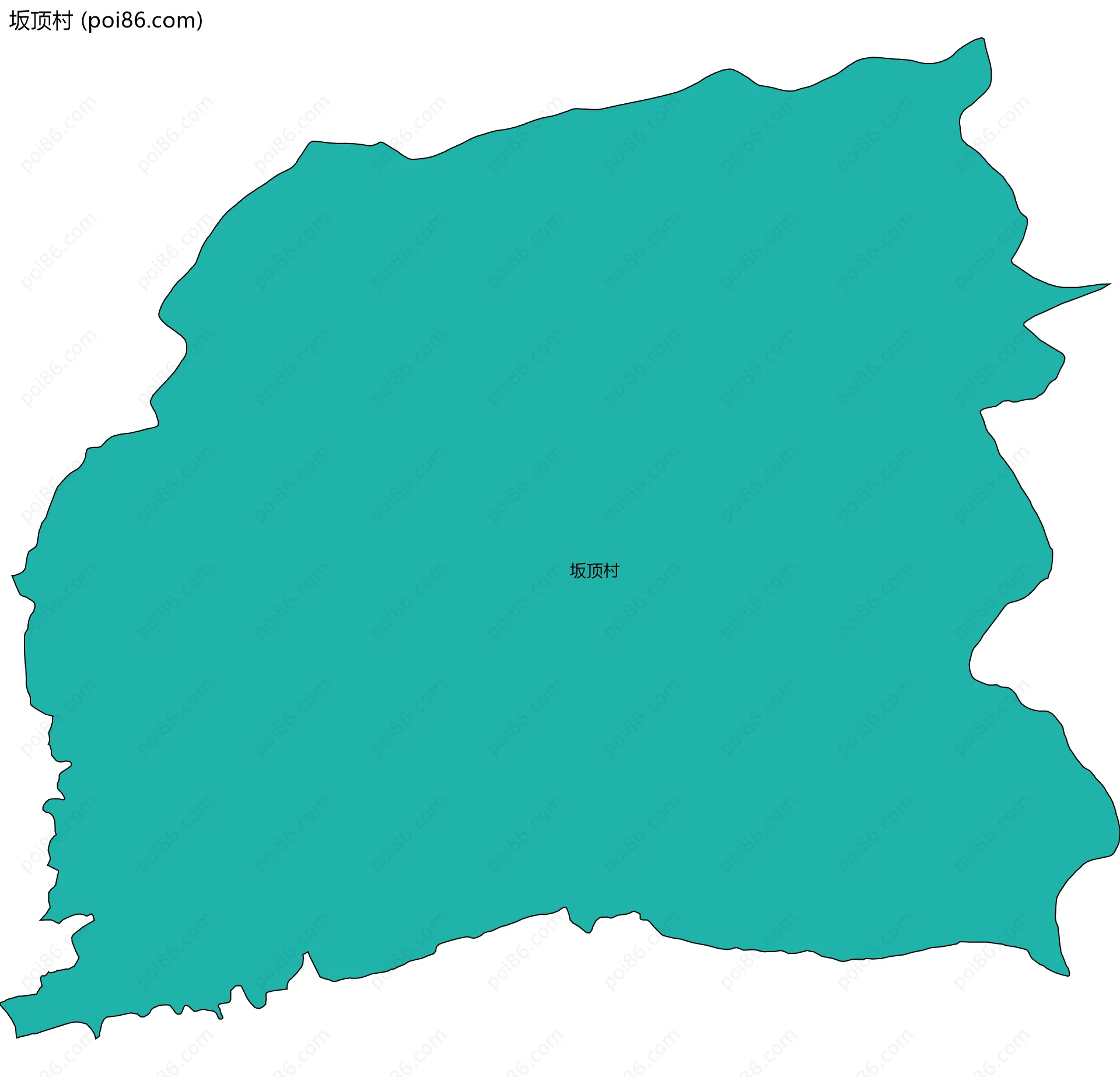 坂顶村边界地图