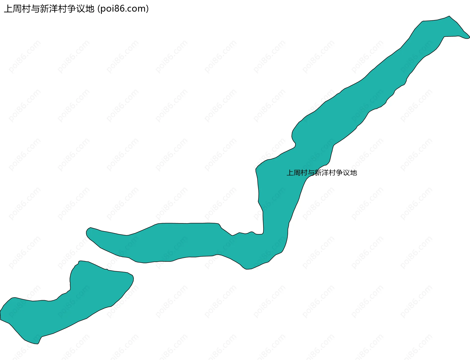 上周村与新洋村争议地边界地图