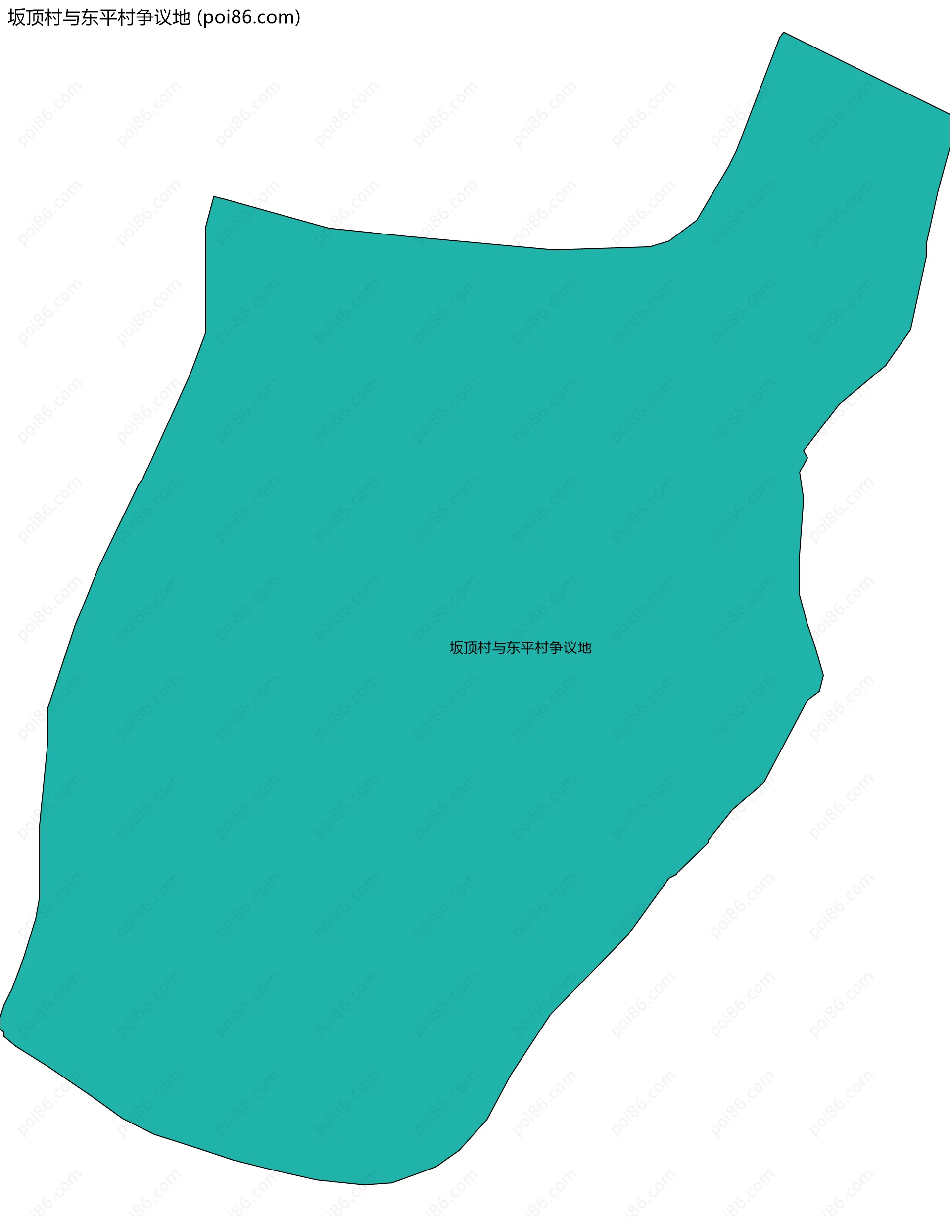 坂顶村与东平村争议地边界地图