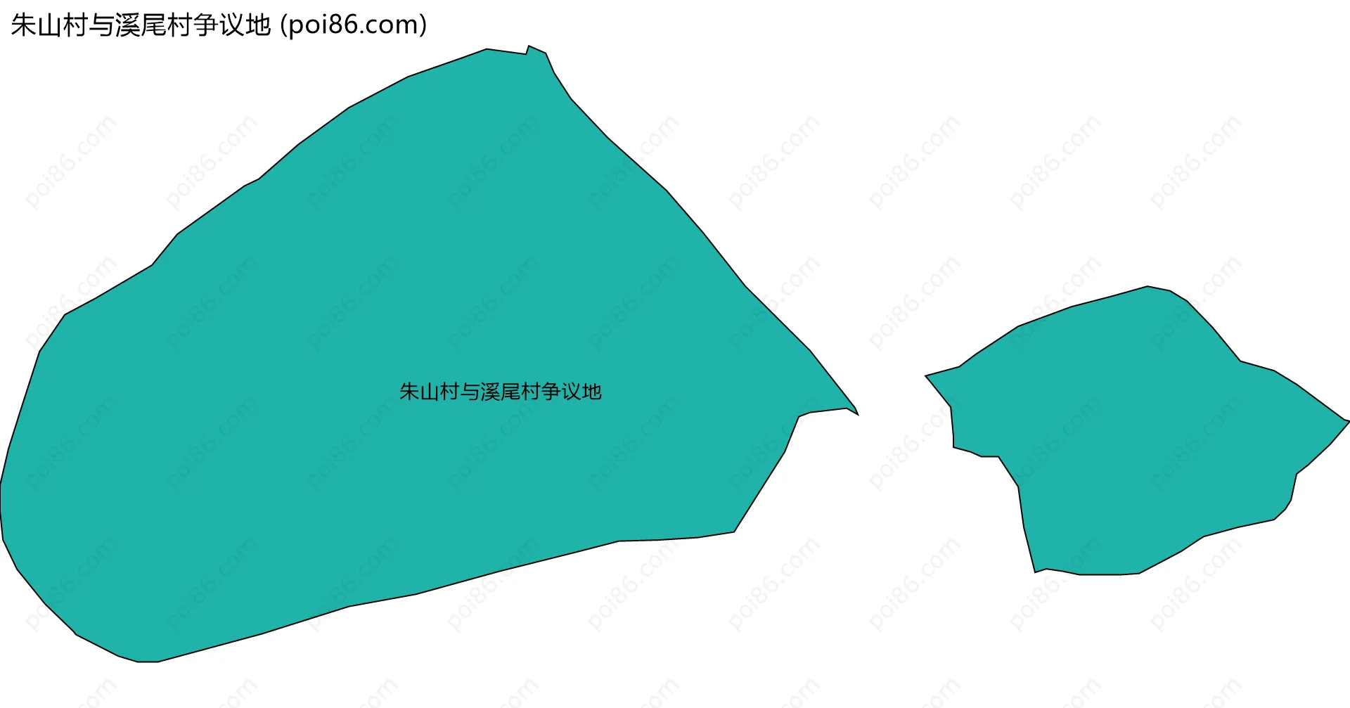朱山村与溪尾村争议地边界地图