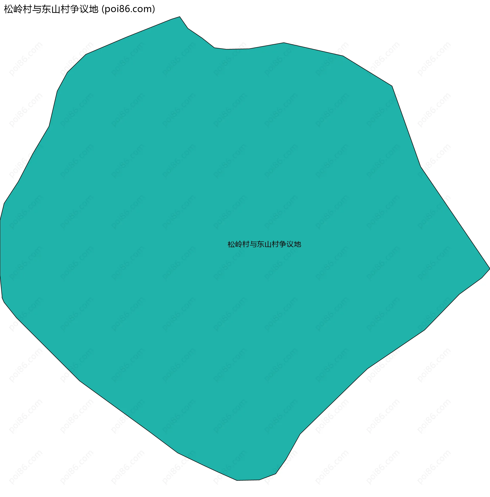 松岭村与东山村争议地边界地图