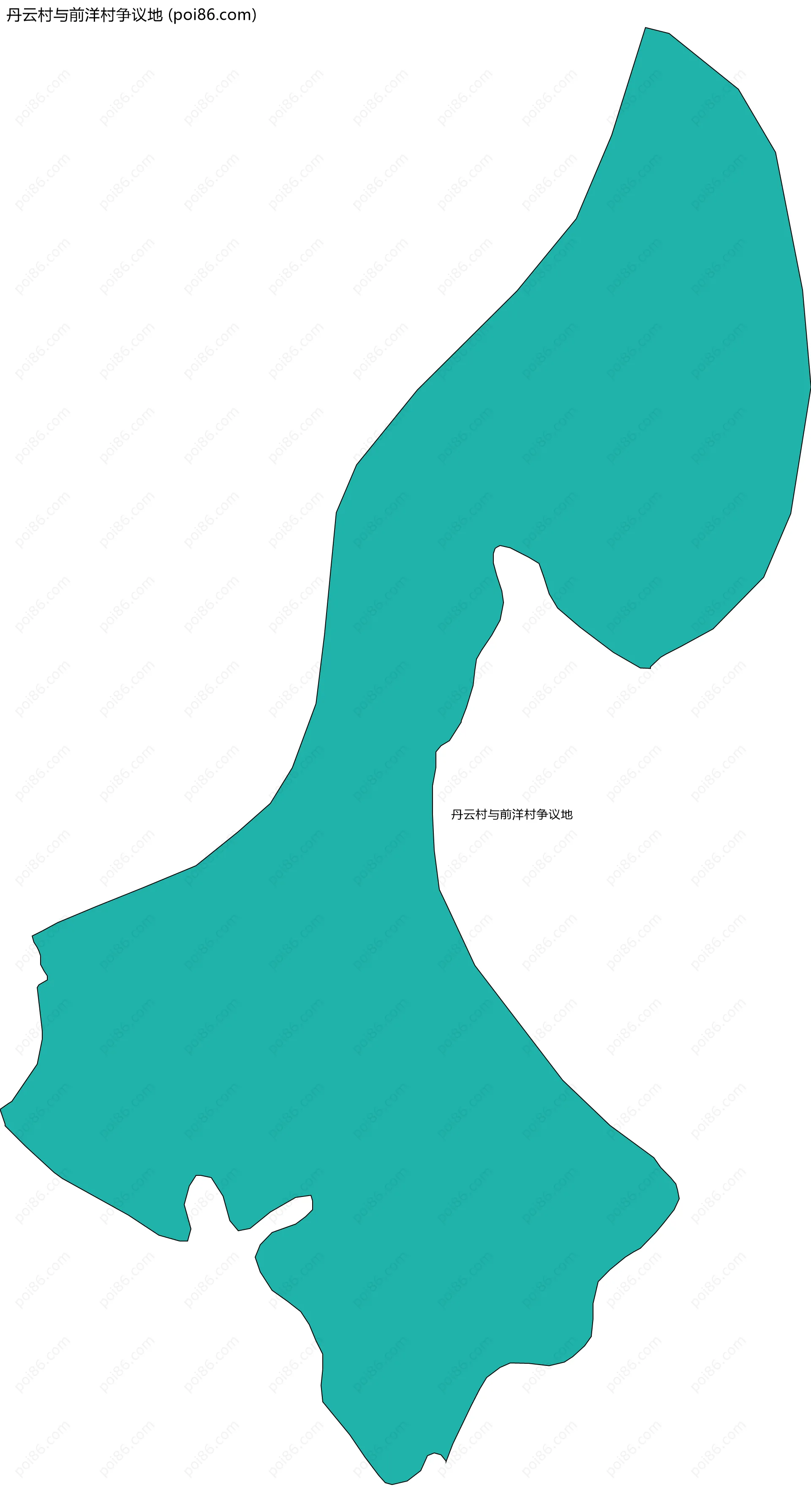 丹云村与前洋村争议地边界地图