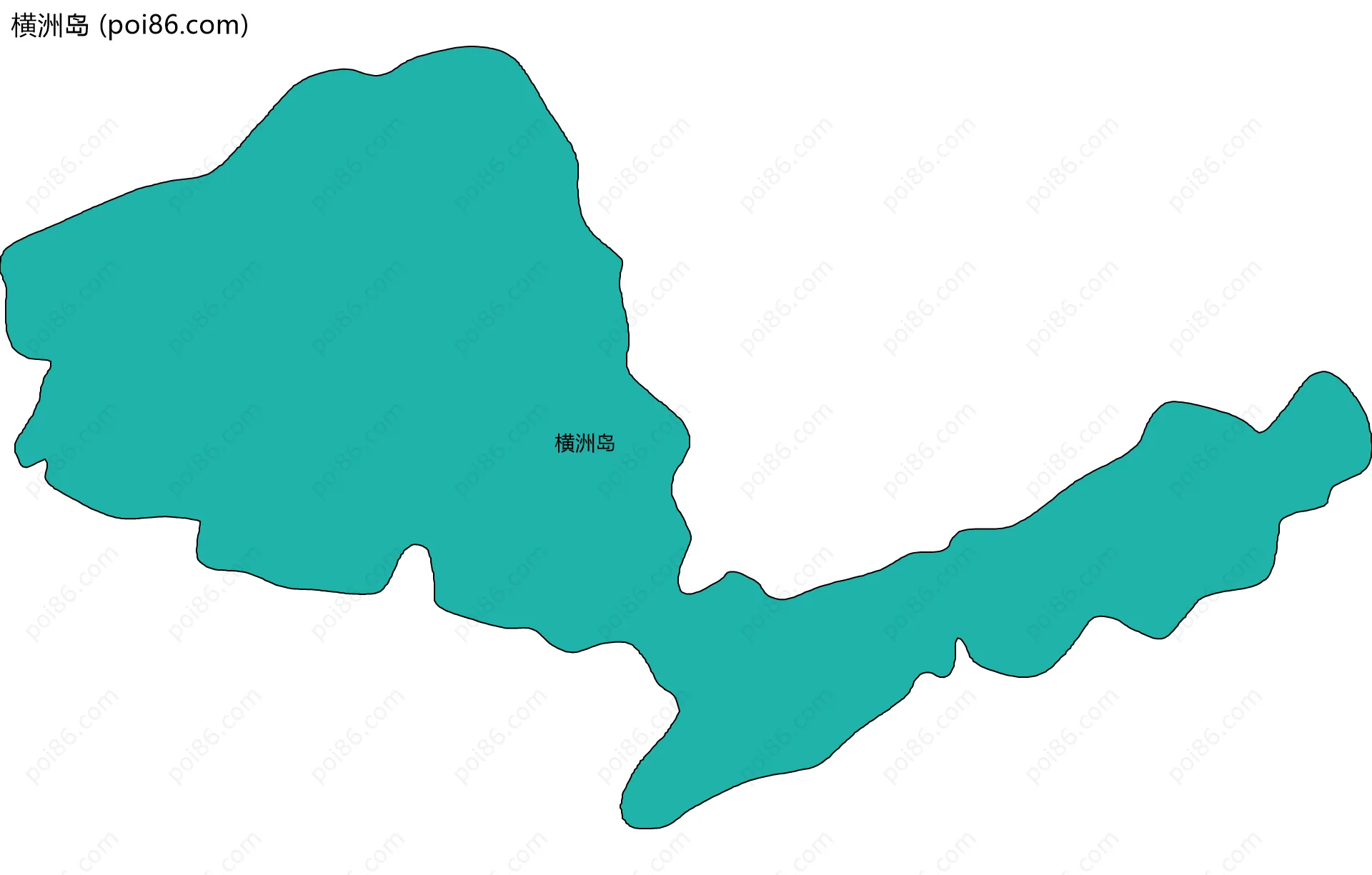 横洲岛边界地图