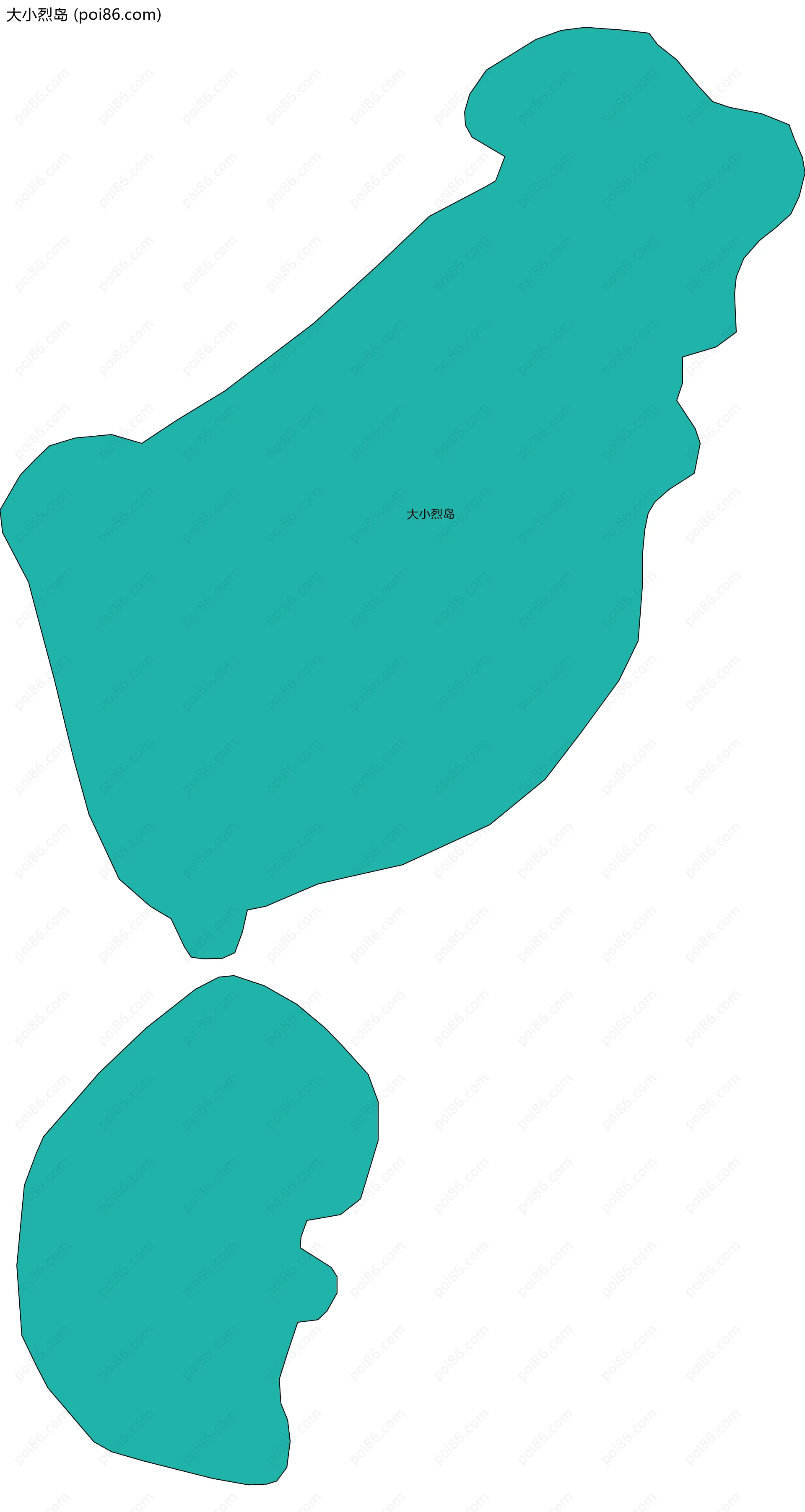 大小烈岛边界地图