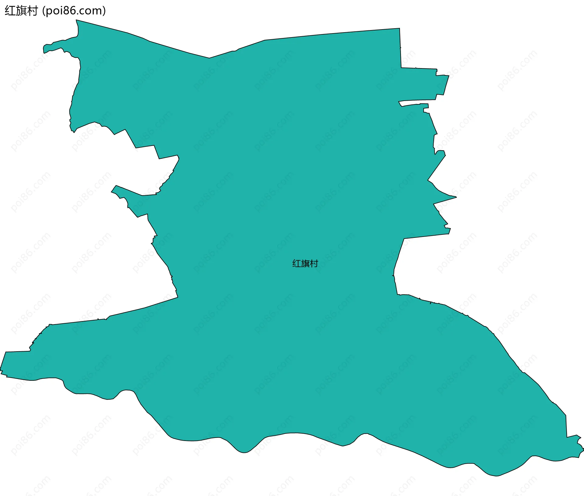 红旗村边界地图