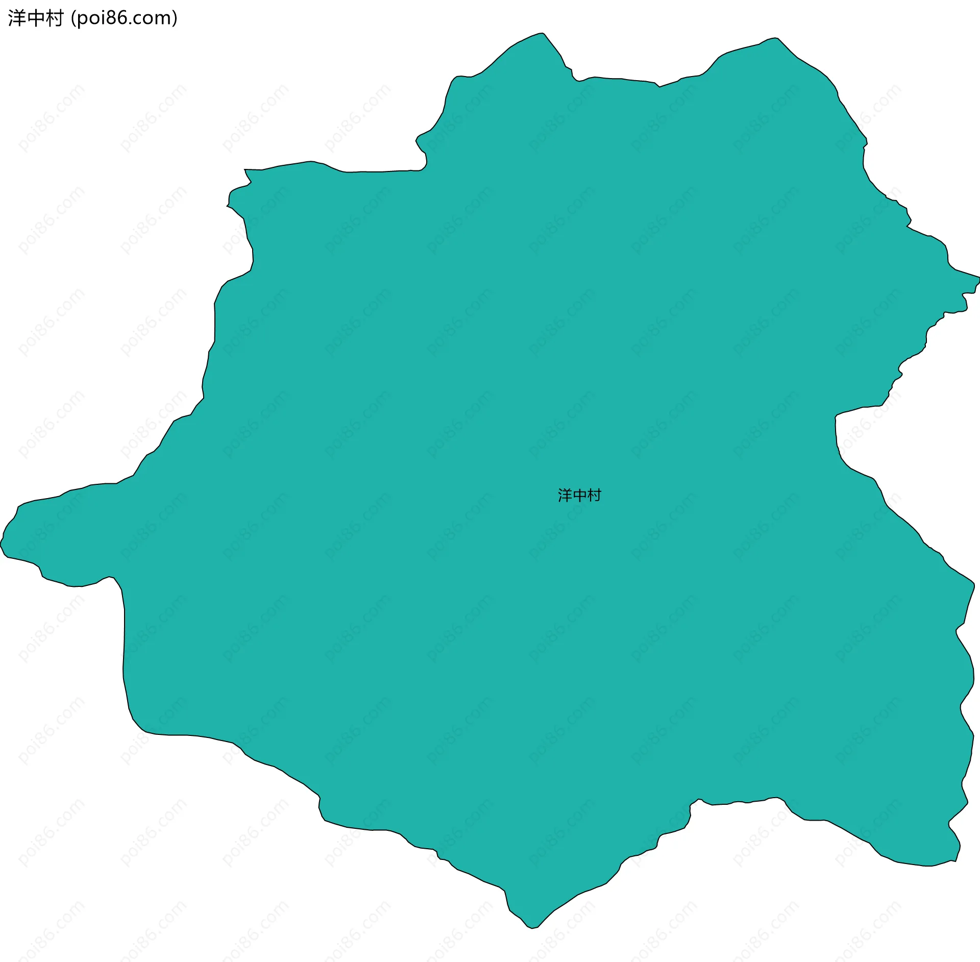 洋中村边界地图