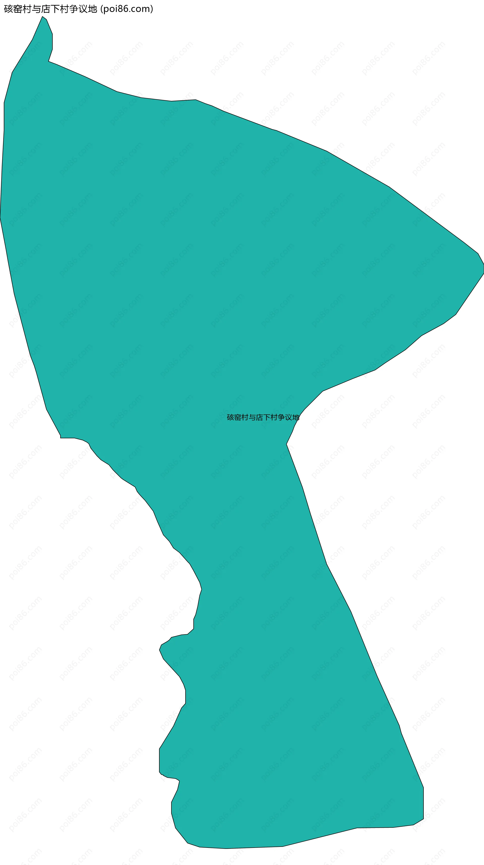 硋窑村与店下村争议地边界地图