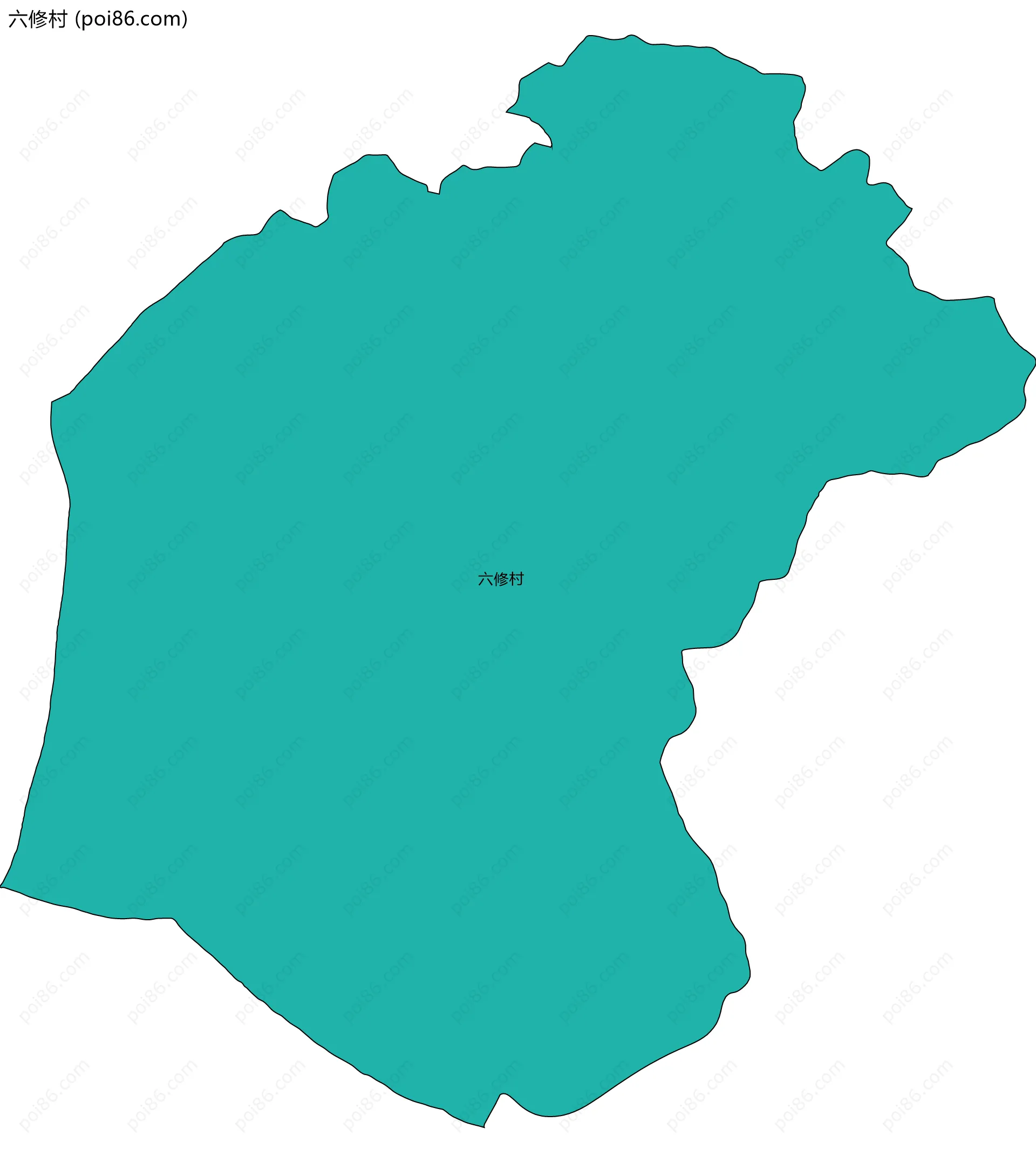 六修村边界地图