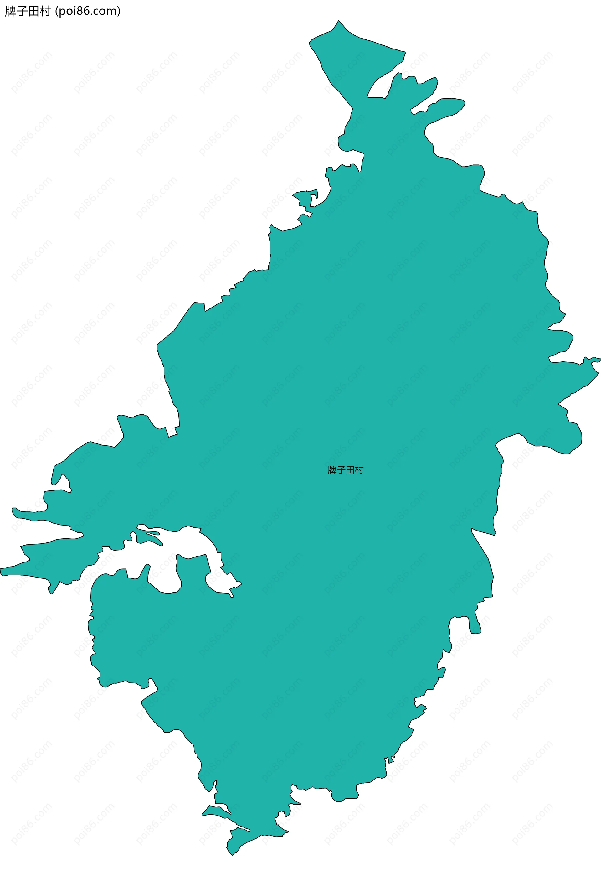 牌子田村边界地图