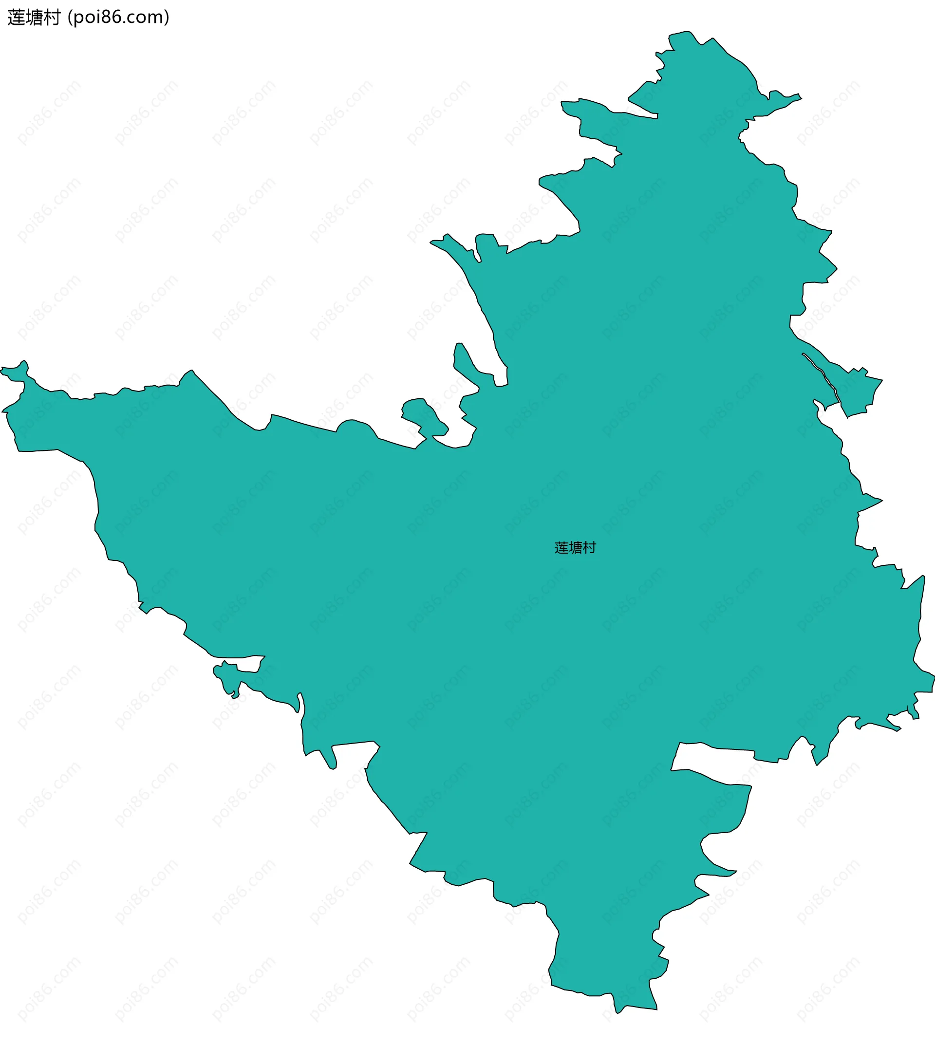 莲塘村边界地图