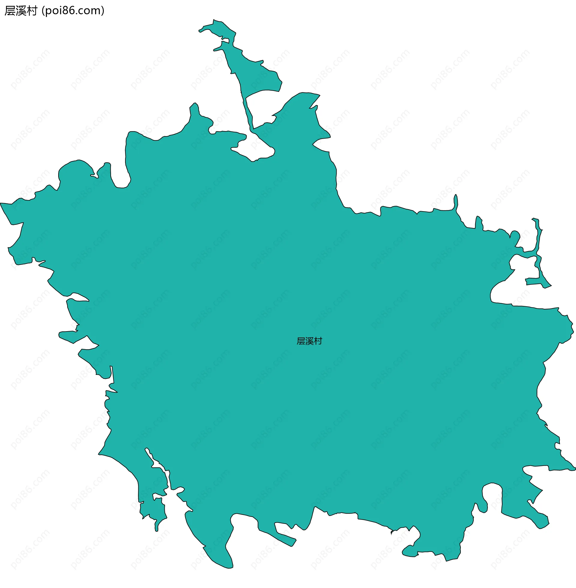 层溪村边界地图
