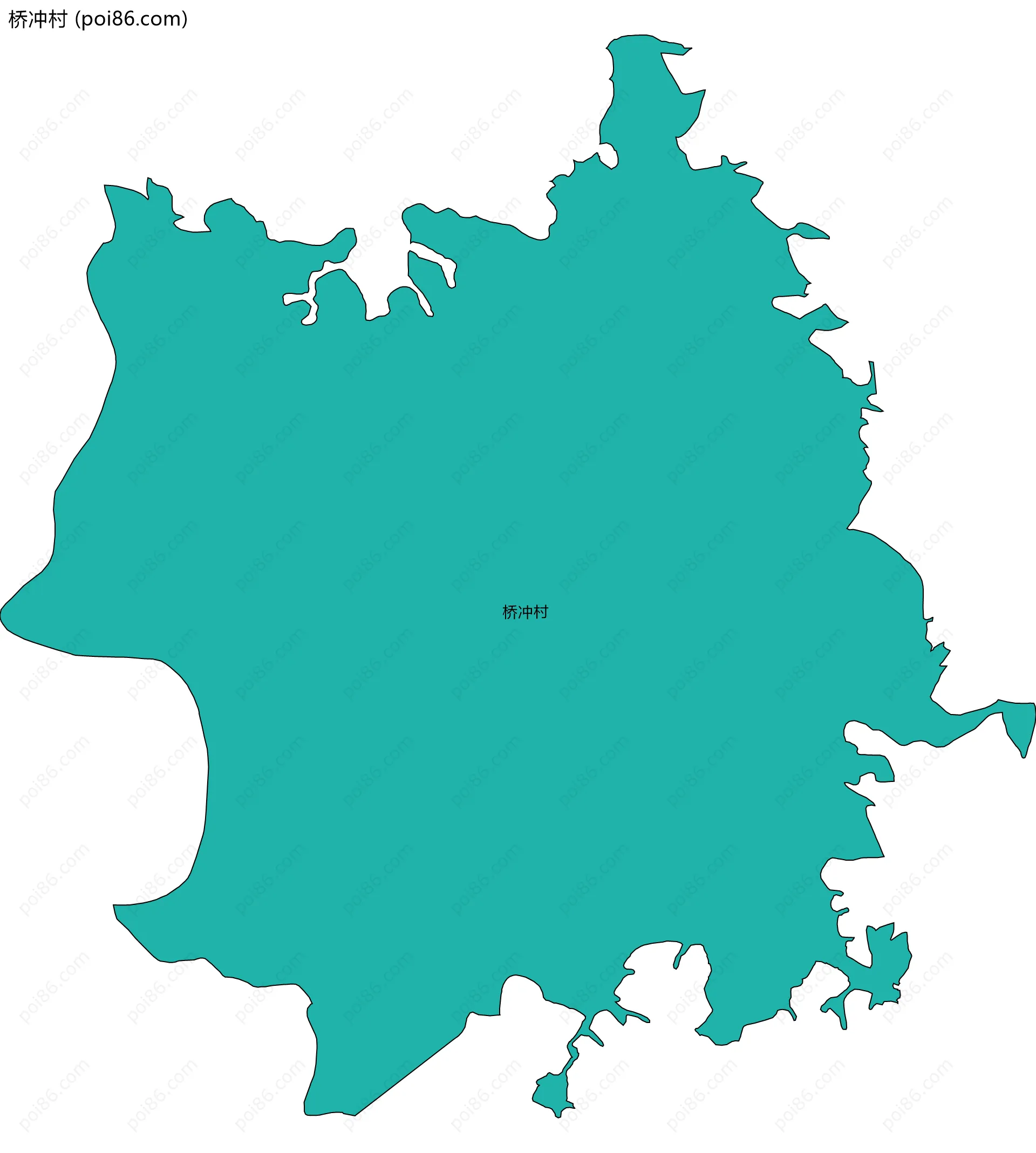 桥冲村边界地图