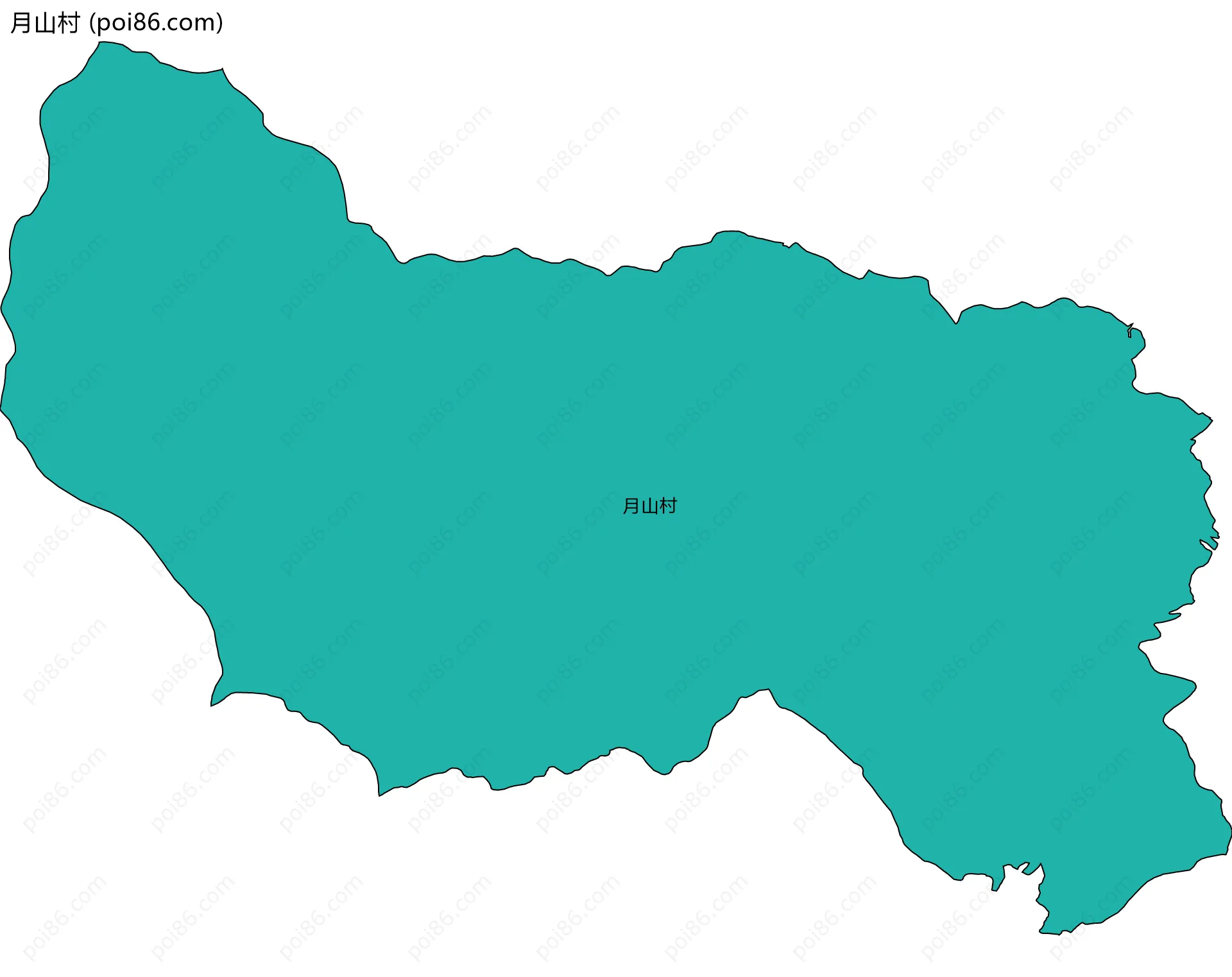 月山村边界地图