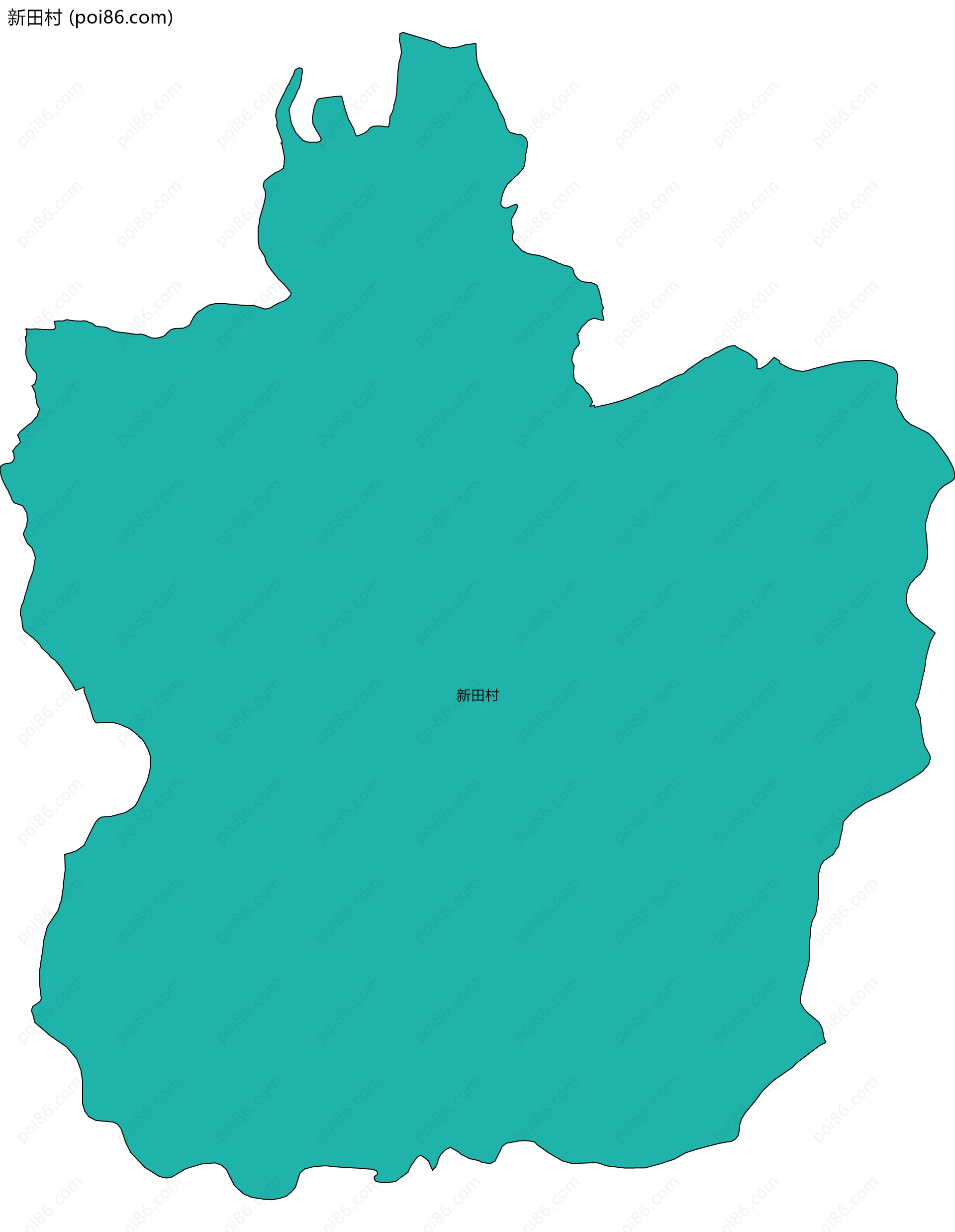 新田村边界地图