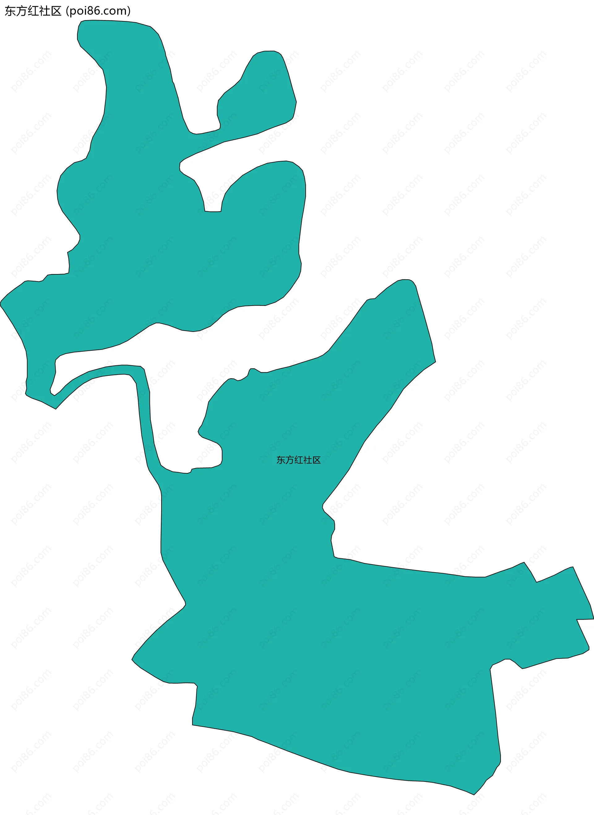 东方红社区边界地图