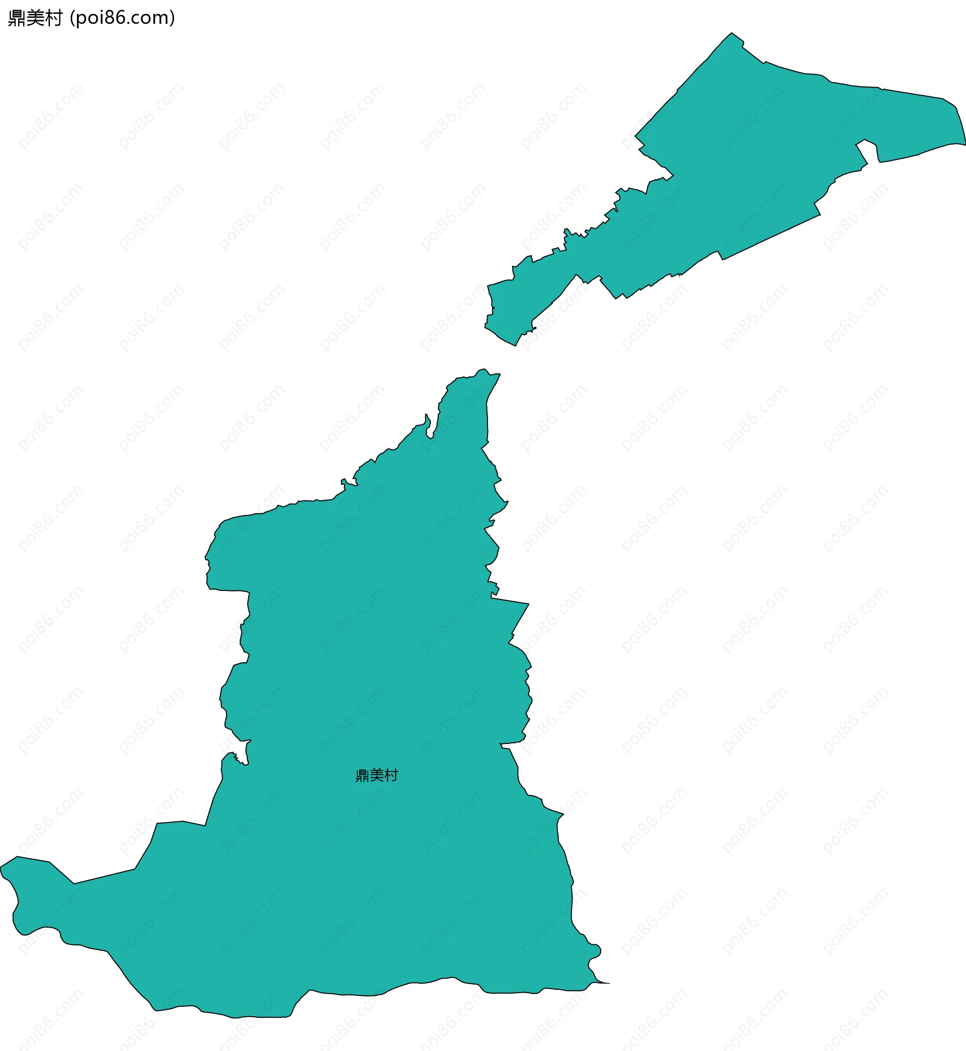 鼎美村边界地图