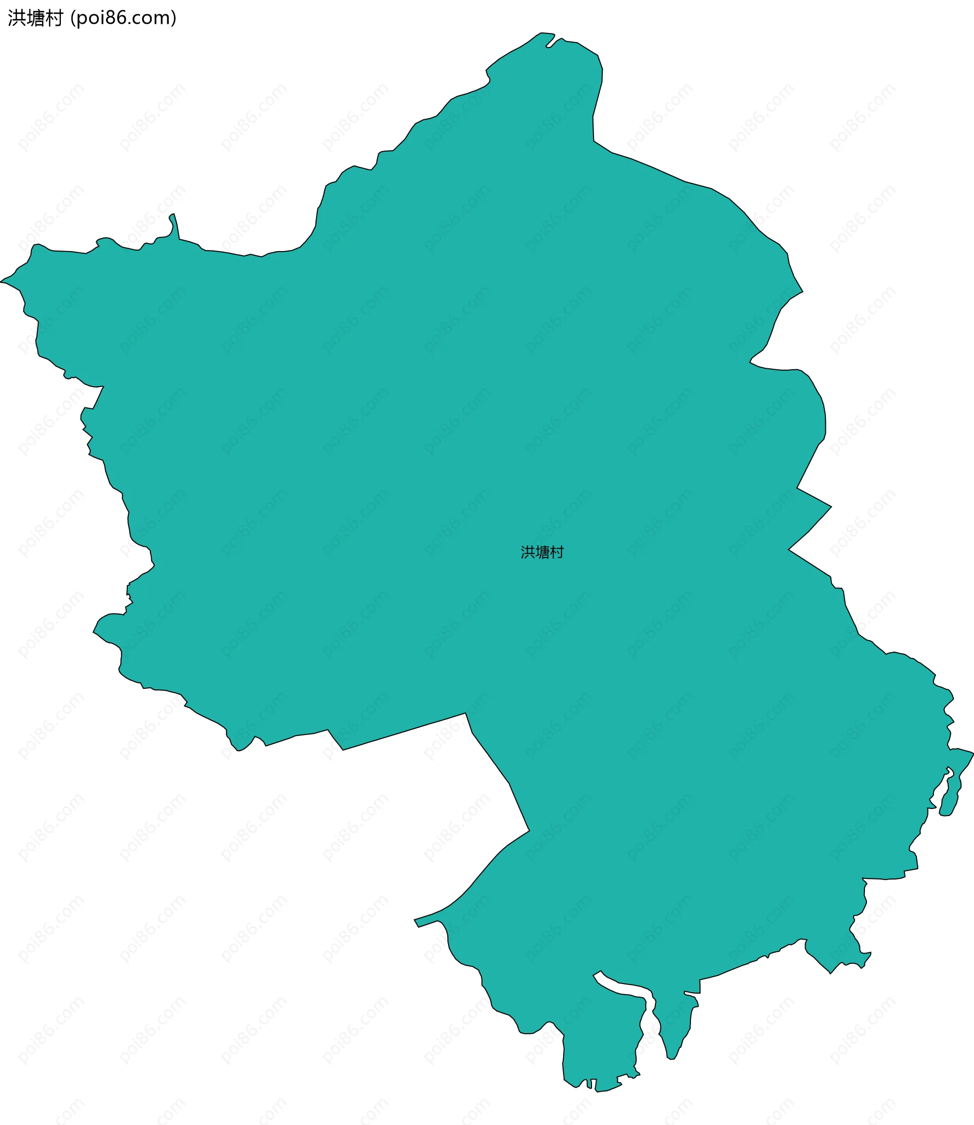 洪塘村边界地图