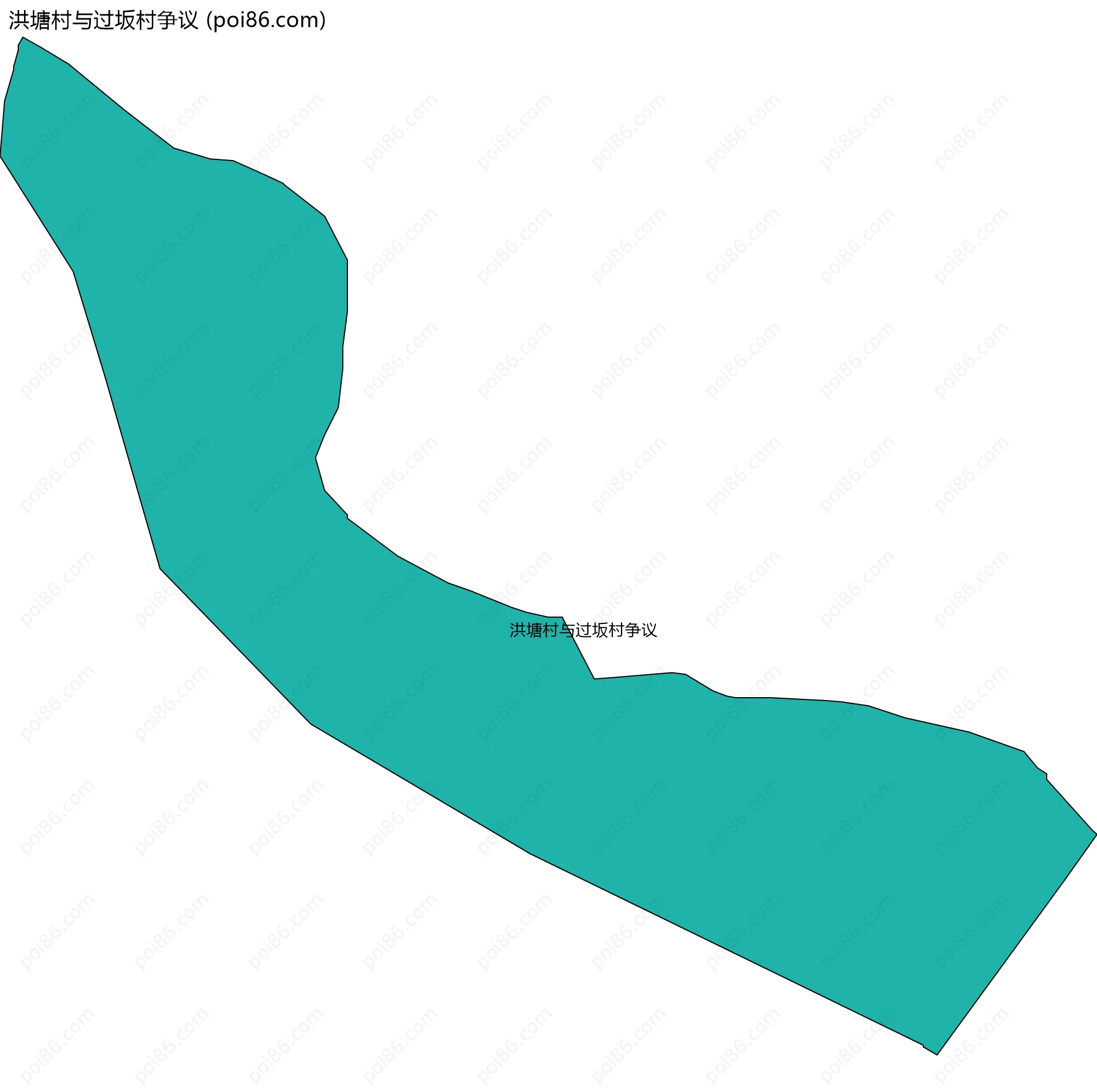 洪塘村与过坂村争议边界地图