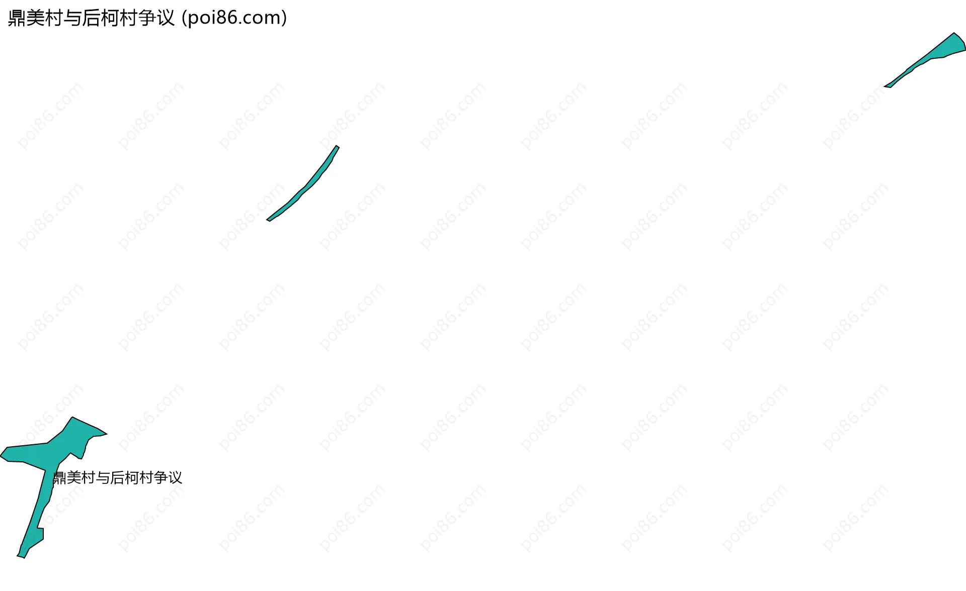 鼎美村与后柯村争议边界地图