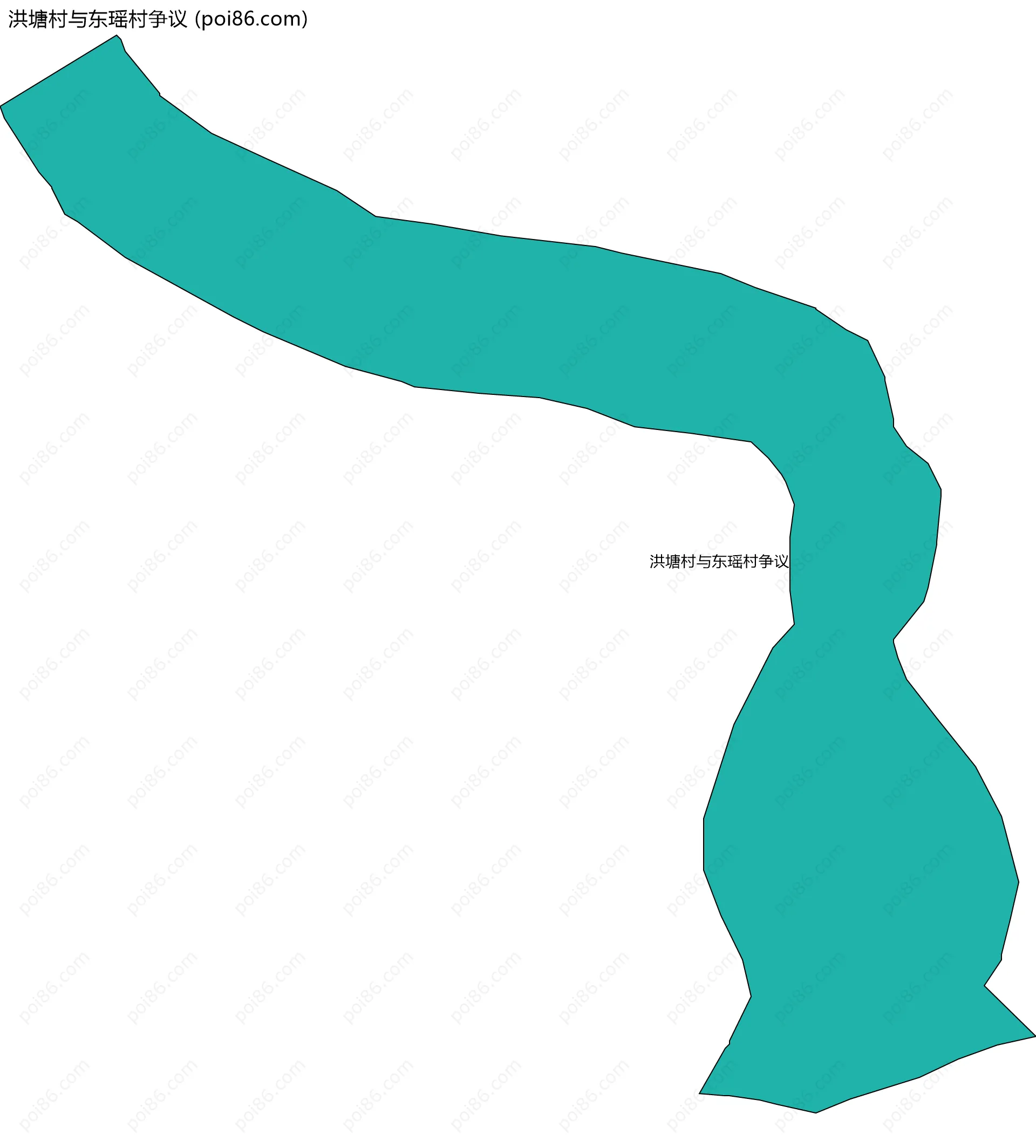 洪塘村与东瑶村争议边界地图