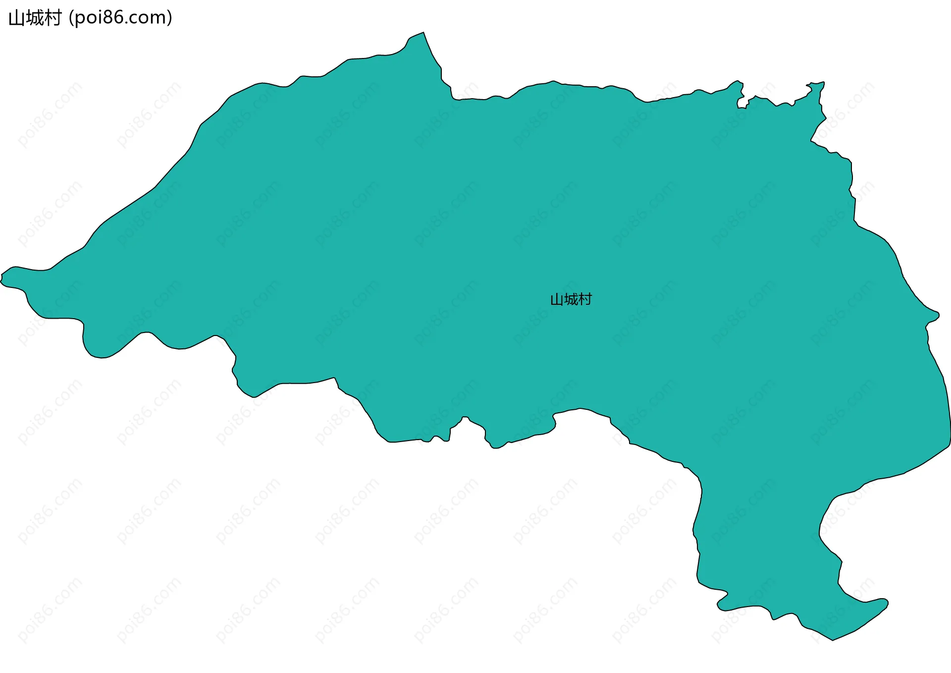 山城村边界地图