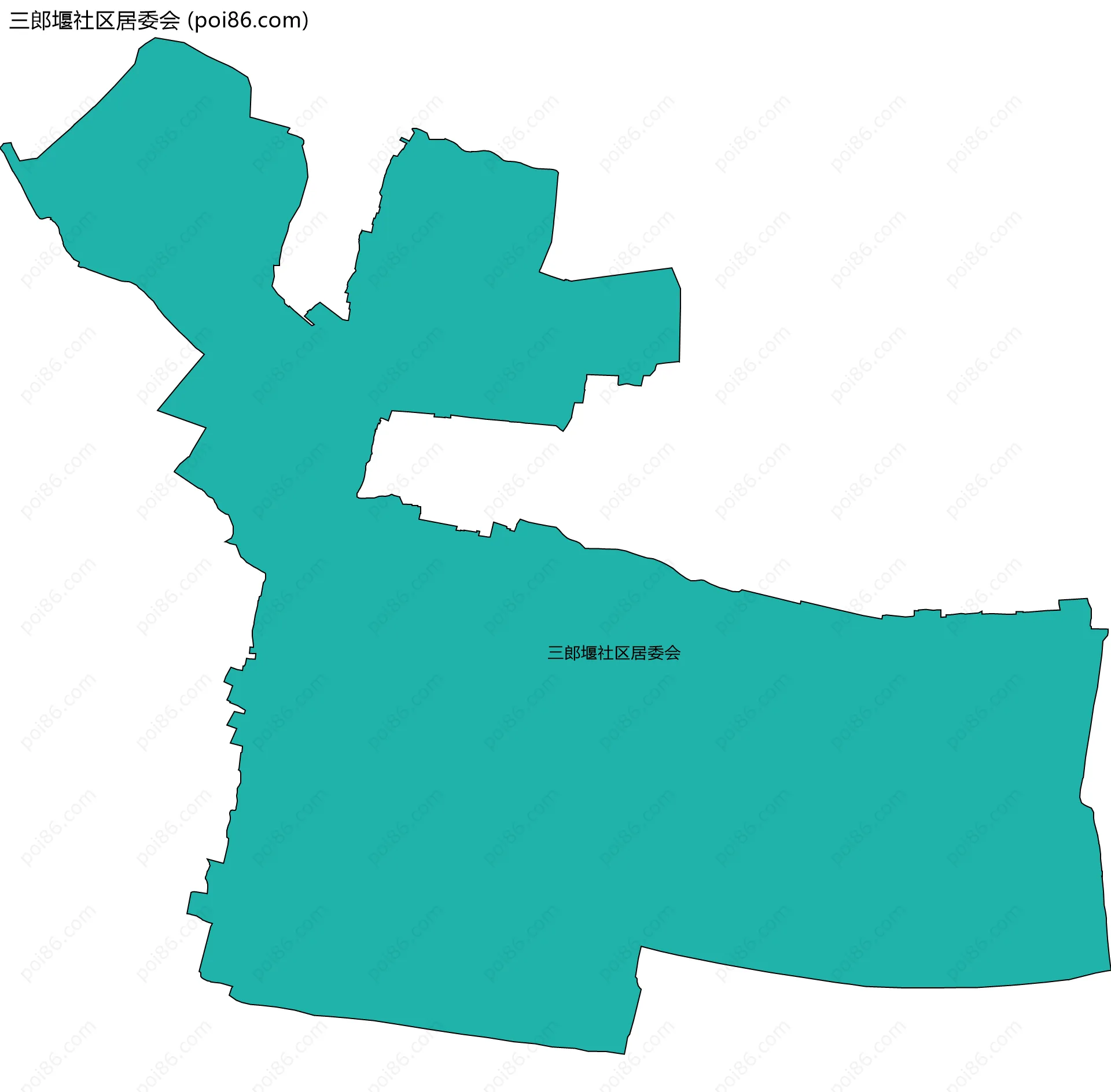 三郎堰社区居委会边界地图
