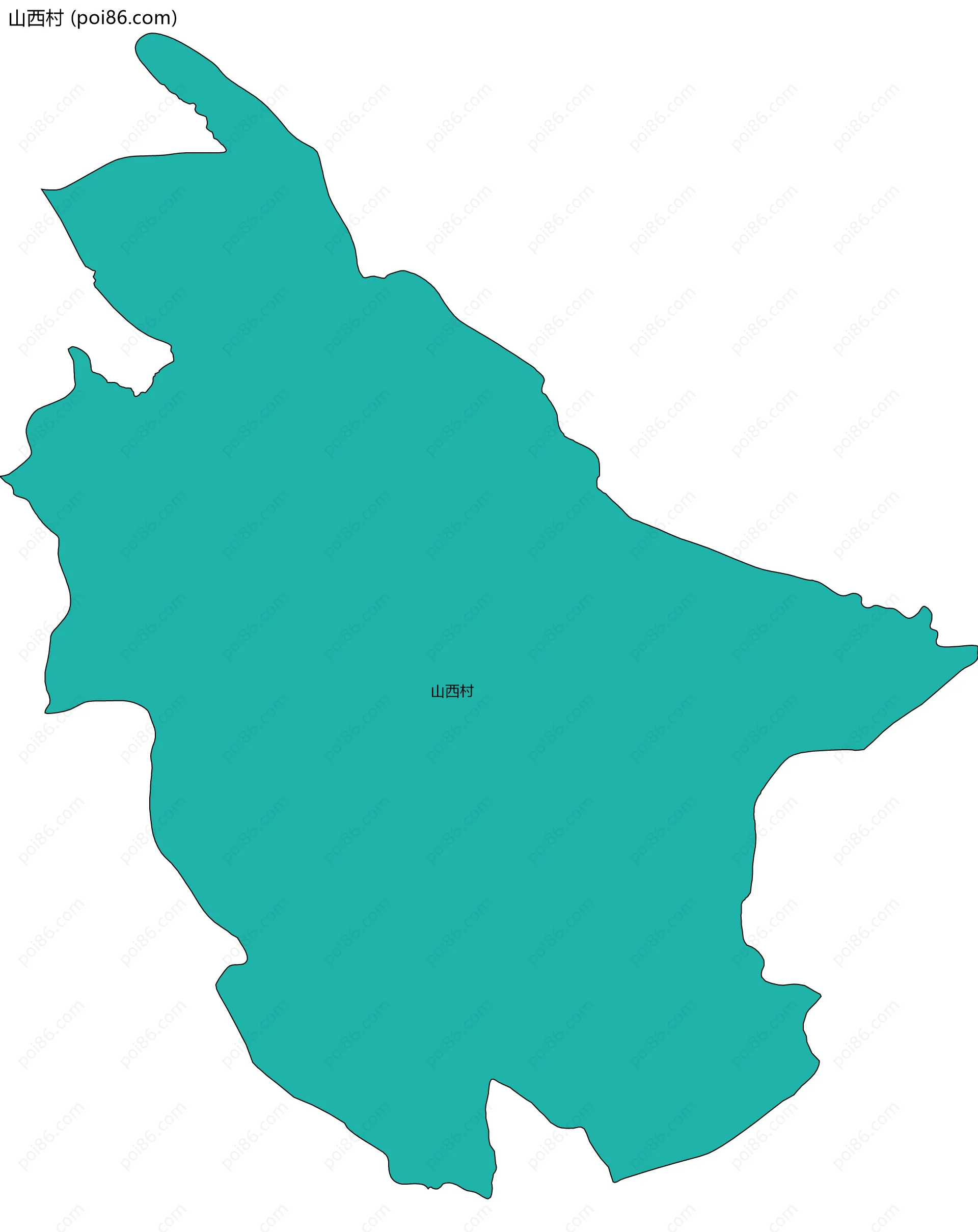 山西村边界地图