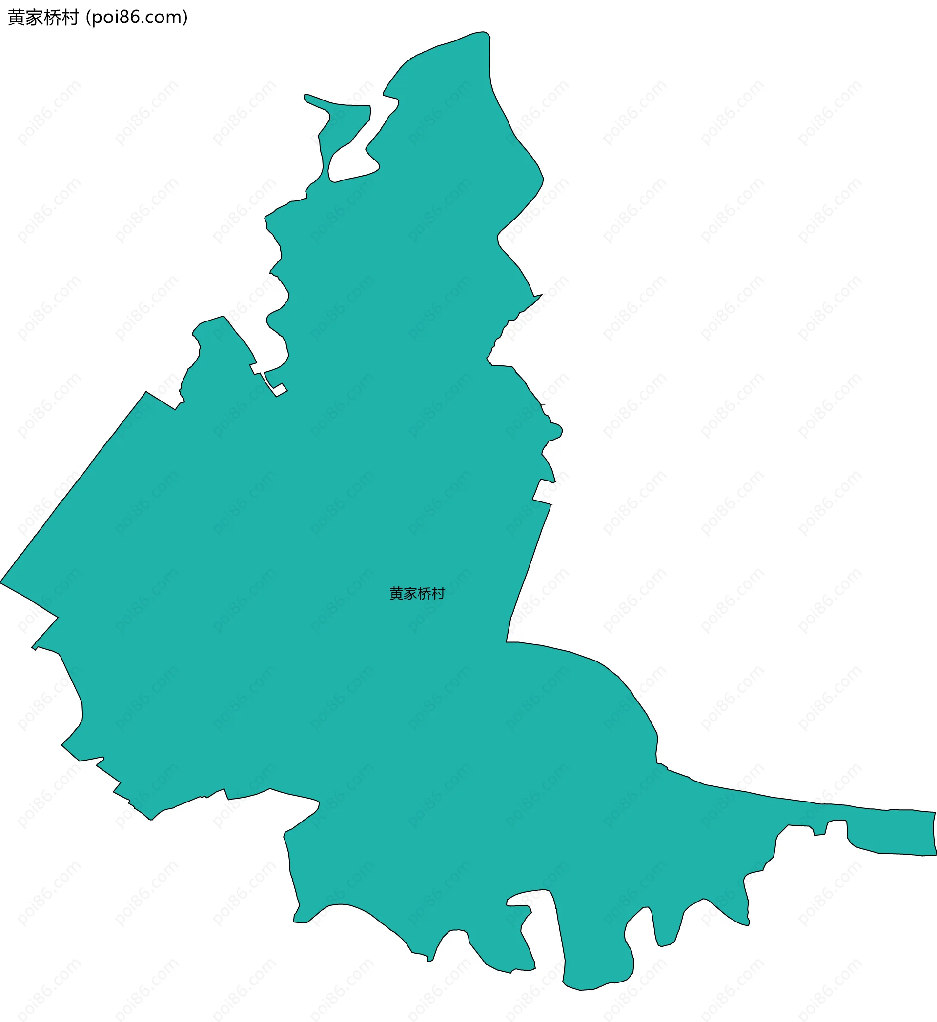 黄家桥村边界地图