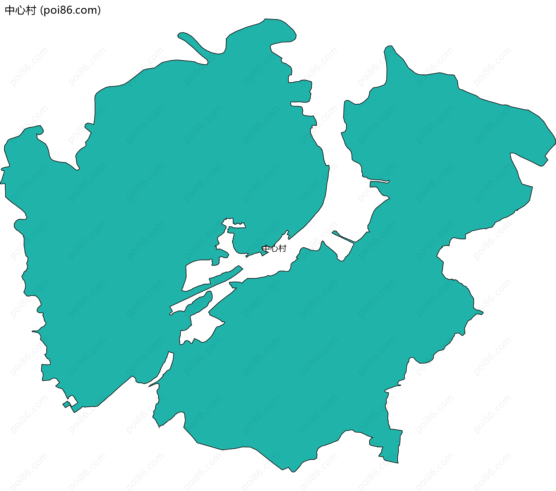 中心村边界地图